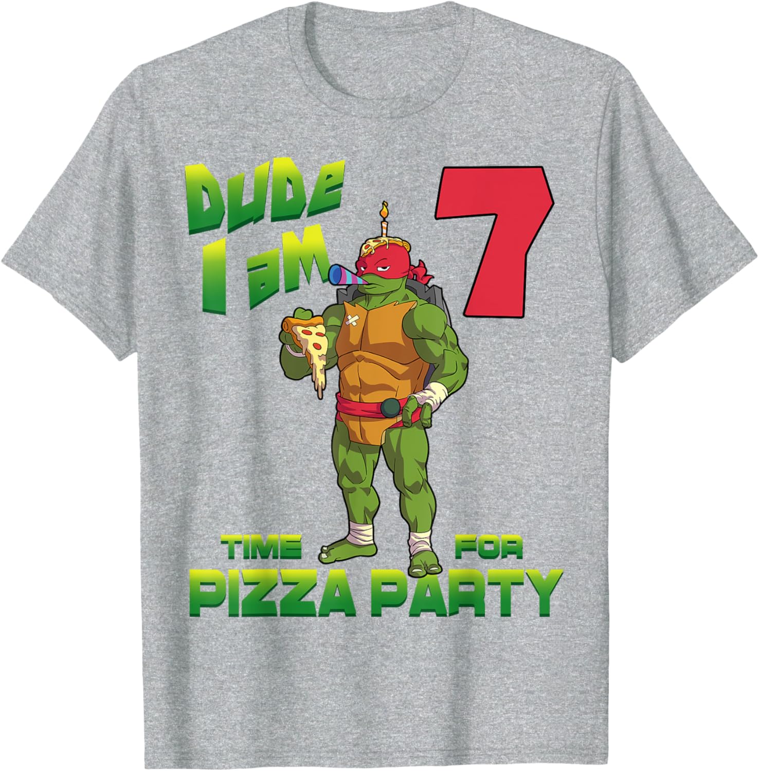 Mademark TMNT Raphael Pizza Party T-Shirt for 7 Year Olds - 22