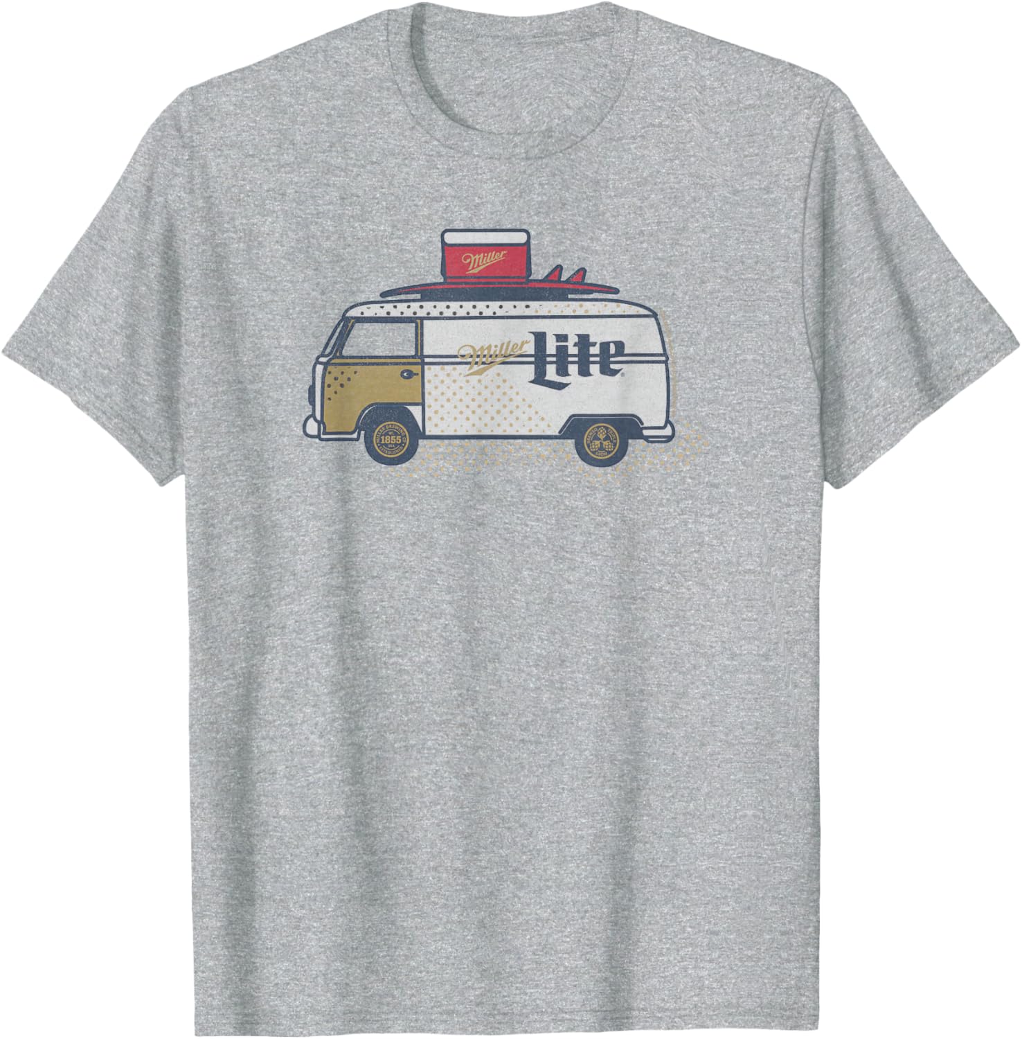 Coors Classic Miller Lite Surf Van Design T-Shirt for Casual Style - 9