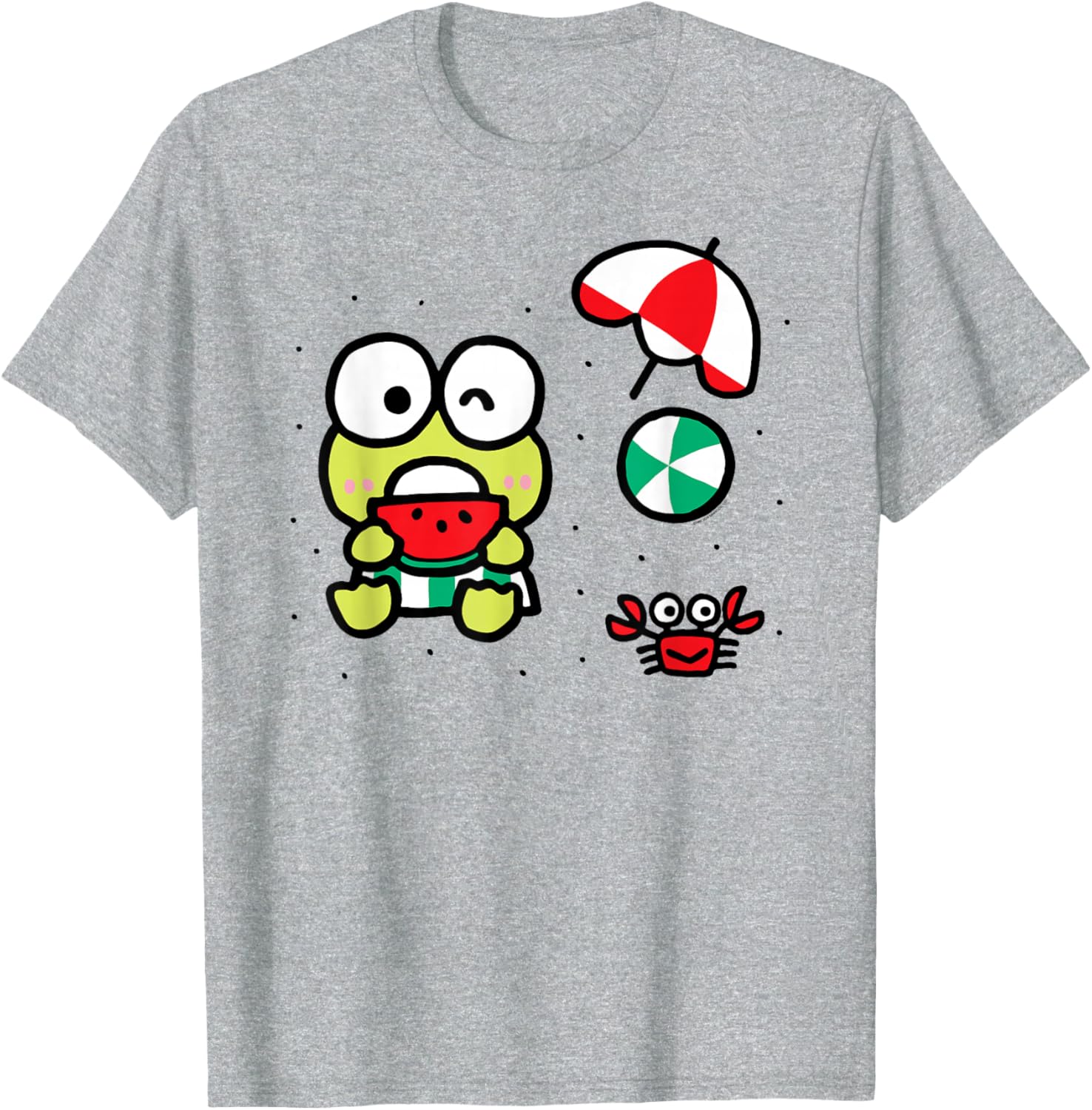 Keroppi Beach Summer Watermelon T-Shirt Fun and Cute Summer Apparel - 7