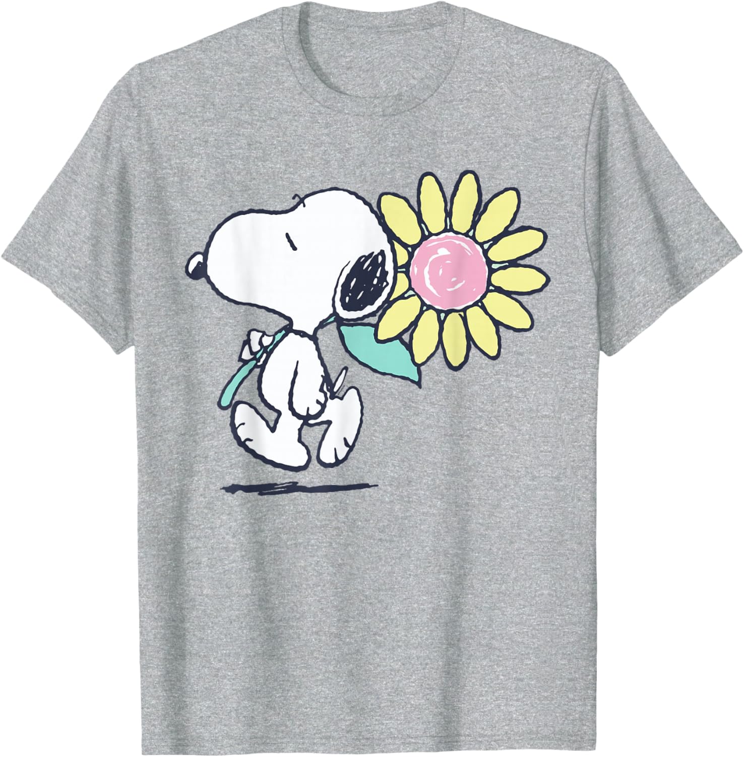 Snoopy Pink Daisy Flower T-Shirt for Fun Peanuts Fans and Fashion Lovers - 2