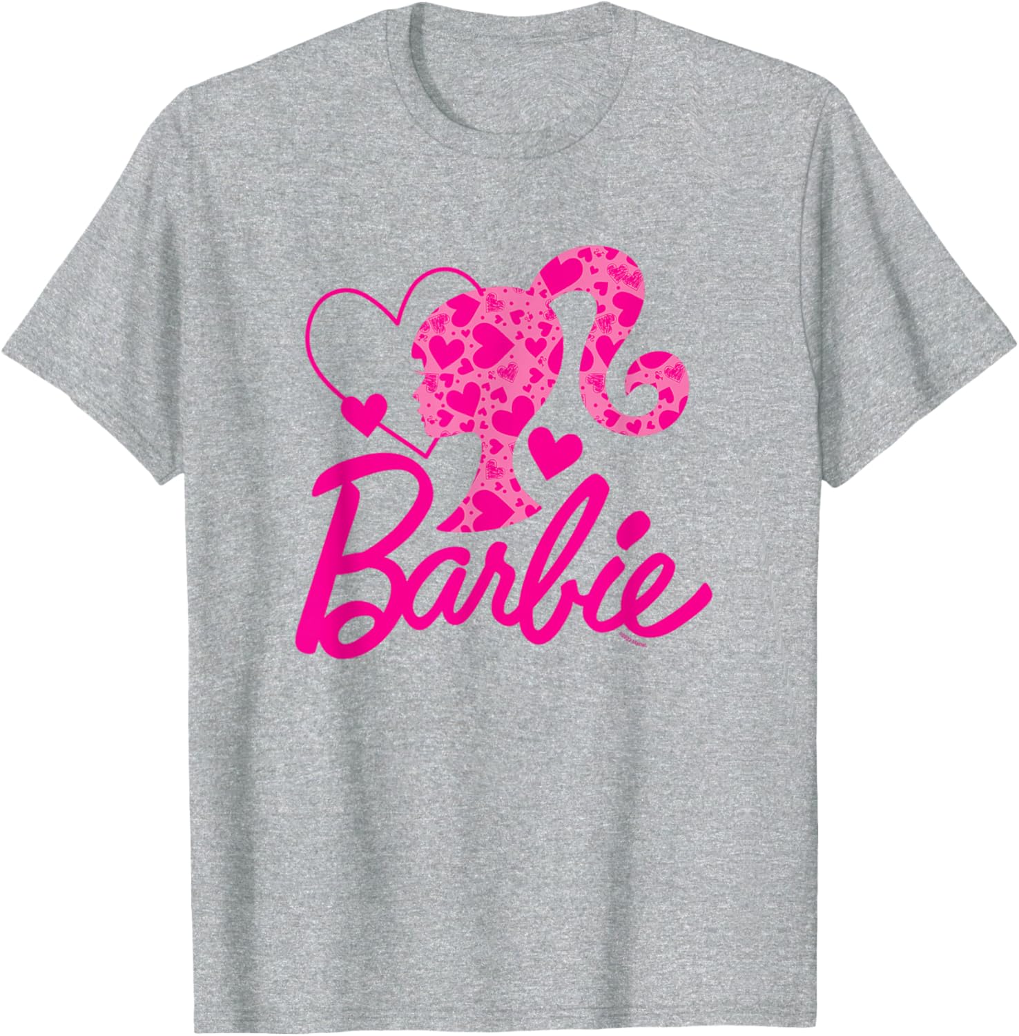 Barbie Black Heart Logo Crew Neck T-Shirt Cotton Blend Short Sleeve - 6