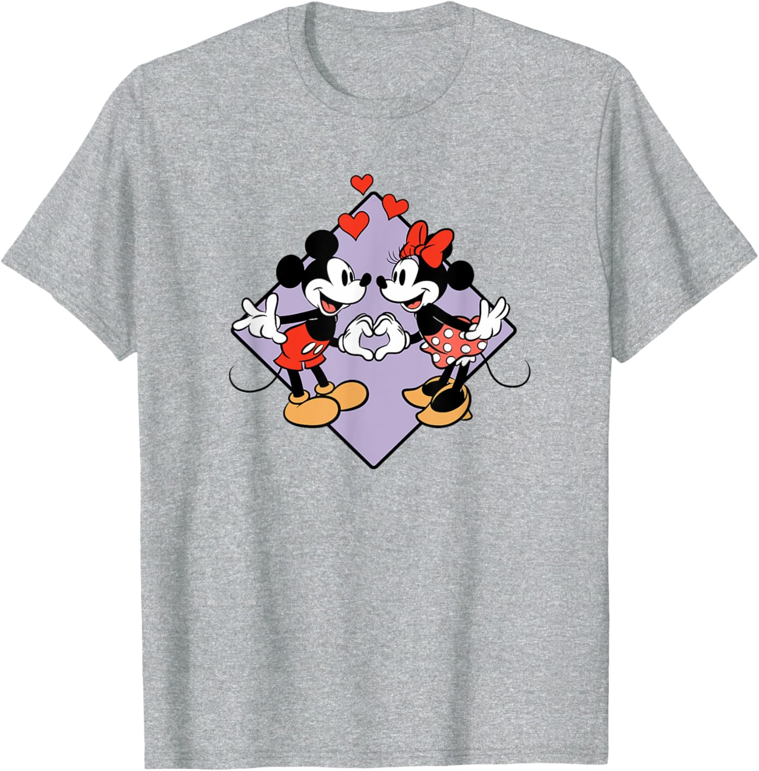 Cute Mickey and Minnie Valentine's Day Short Sleeve T-Shirt for Couples - 8