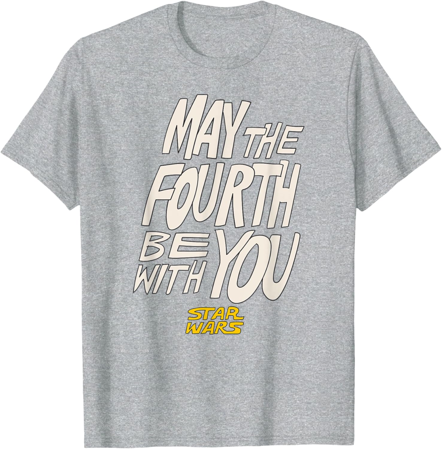 Men's Black May the Fourth T-Shirt with Hand-Drawn Design, Small - 4