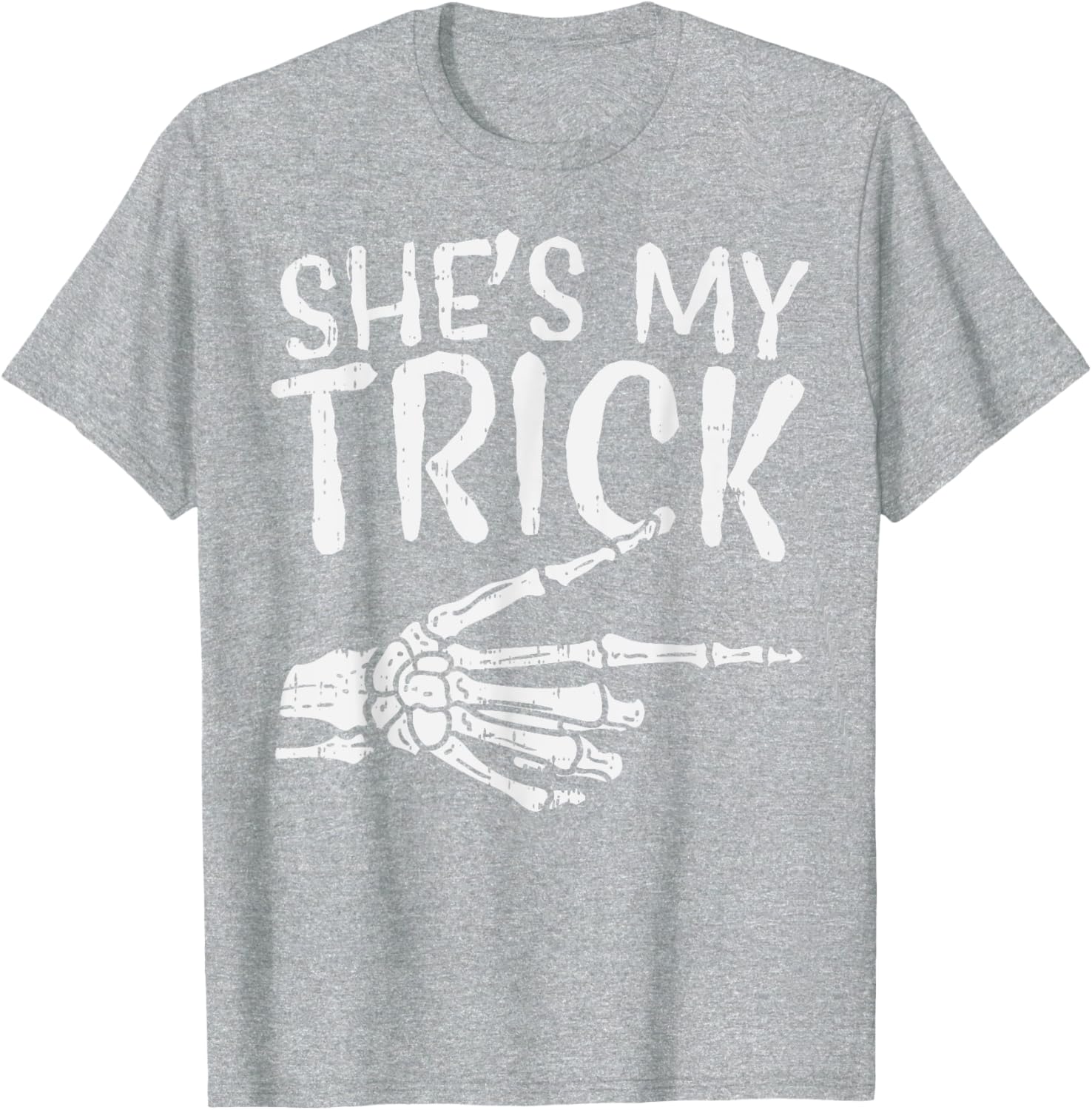 Cute Boyfriend T-Shirt for Matching Halloween Costume - She’s My Trick Design - 23