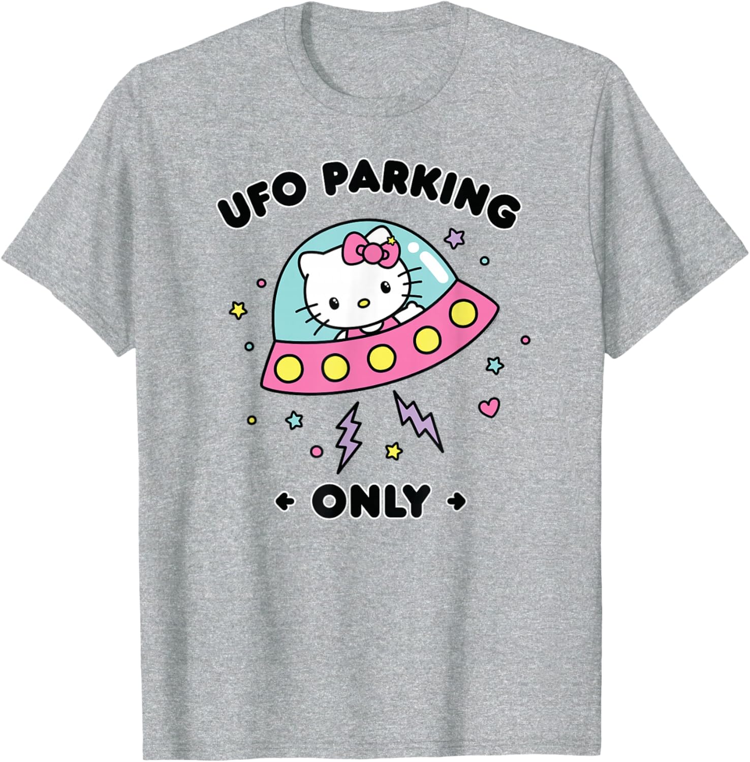 Hello Kitty UFO Parking Only Area 51 Alien Spaceship T-Shirt for Fun Lovers - 13