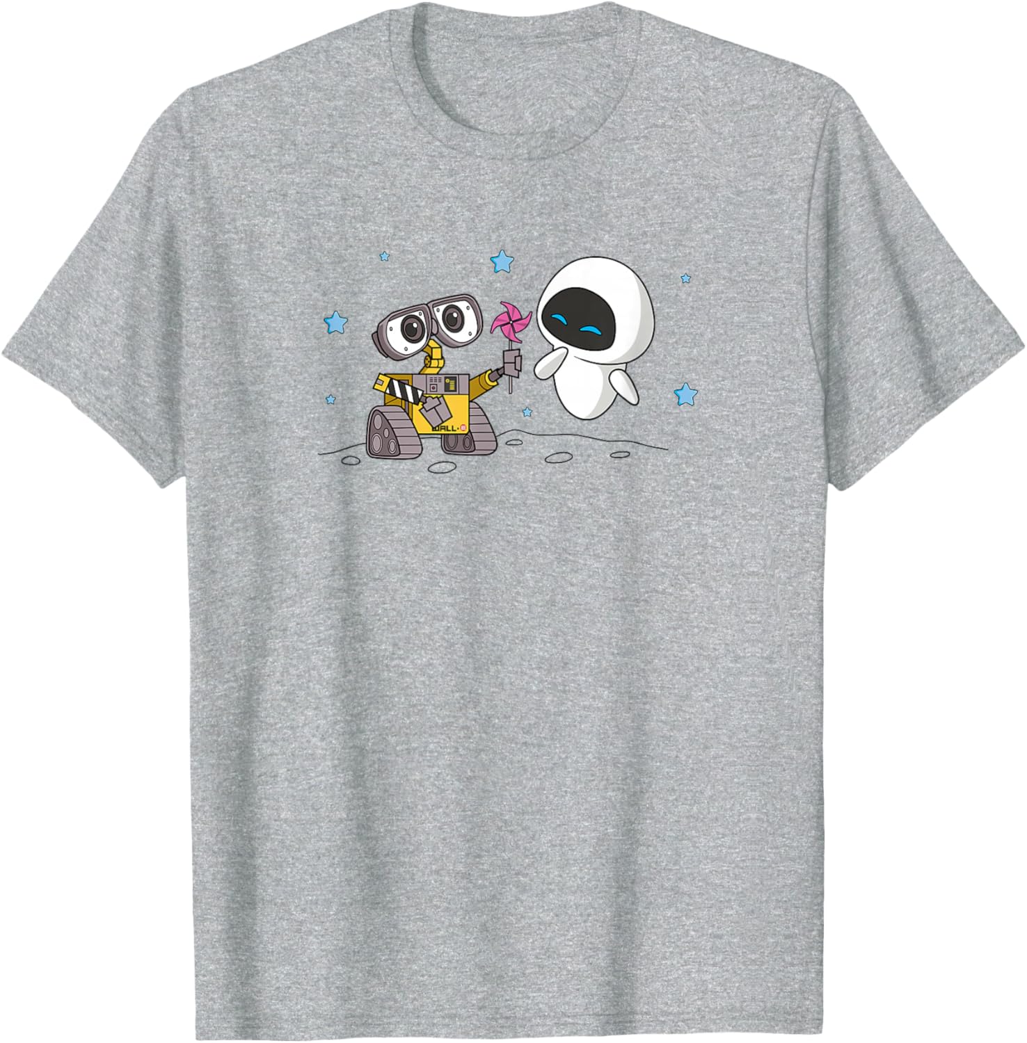 Disney Wall-E and Eve Moonscape Pinwheel T-Shirt for Fans and Collectors - 15