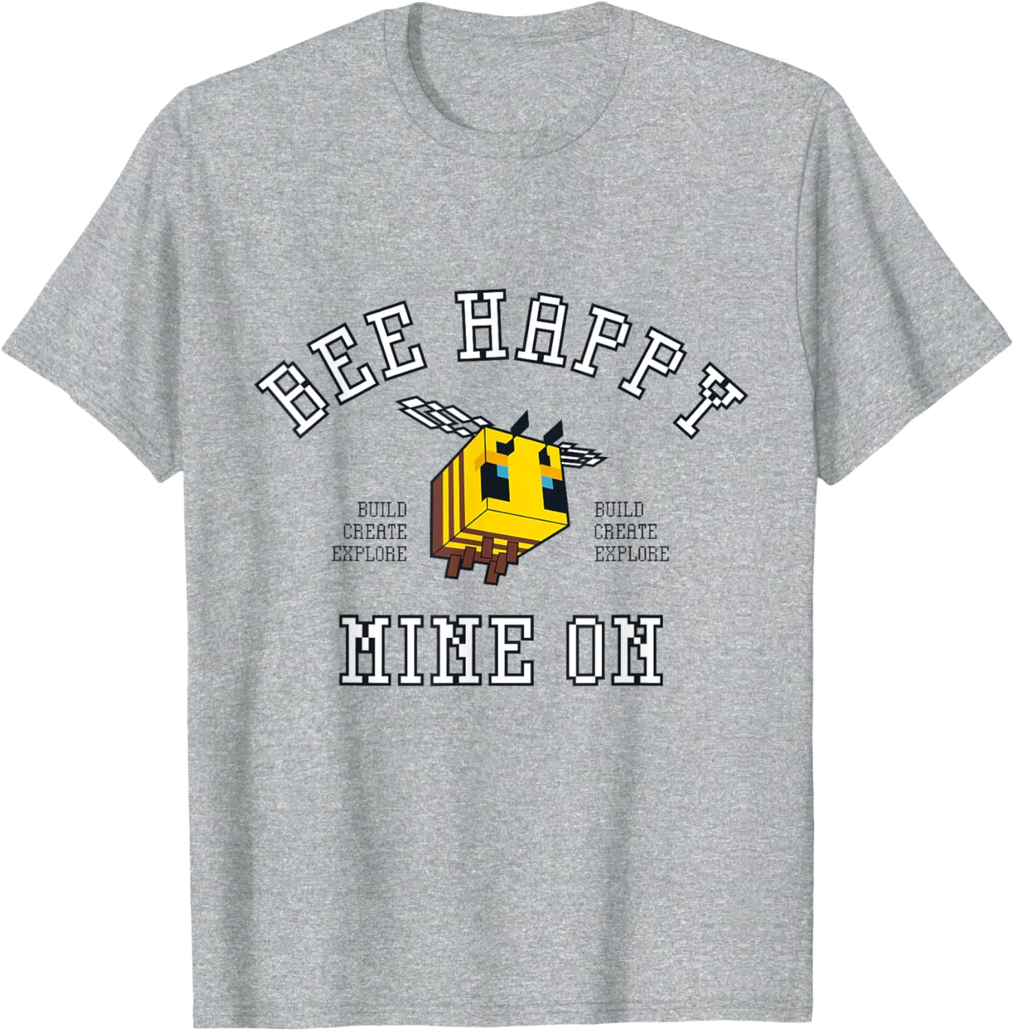 Minecraft Bee Happy T-Shirt for Gamers - Build Explore Create Fun Apparel - 12