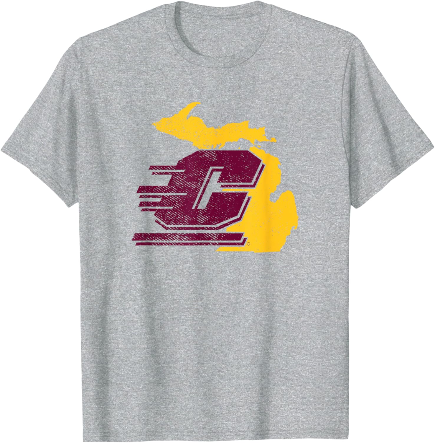 CMU Chippewas State Shape T-Shirt for Fans of Central Michigan University - 1