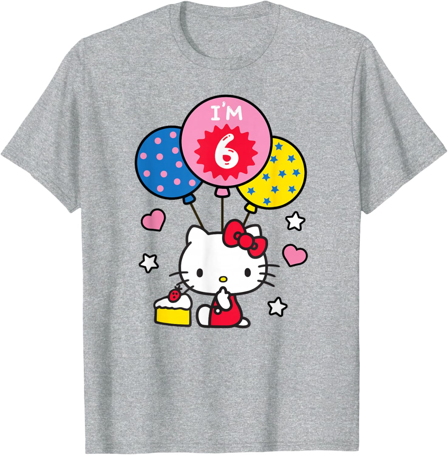 Hello Kitty I'm 6 Birthday T-Shirt Cute Kids Clothing for Celebrations - 1