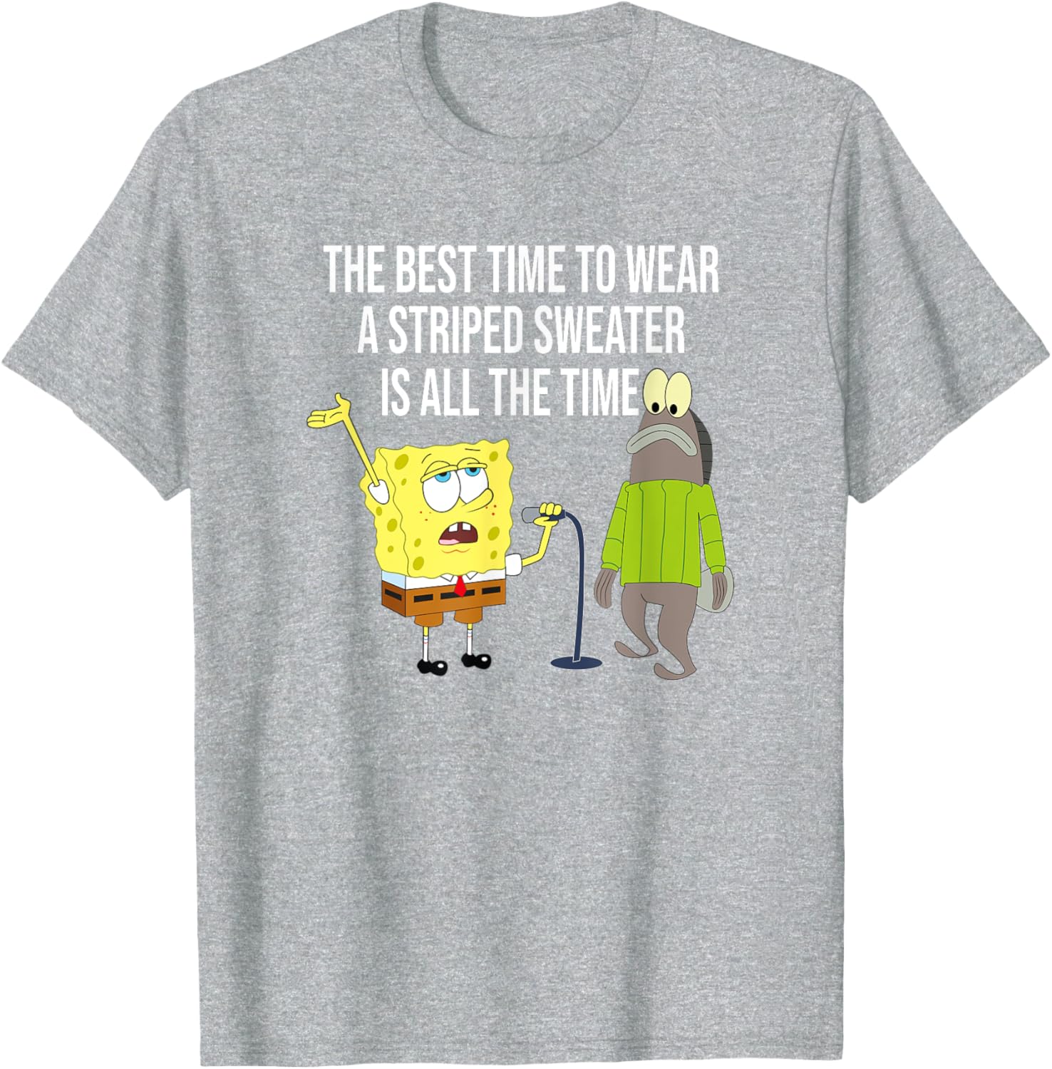 Mademark x SpongeBob SquarePants Striped Sweater T-Shirt for Fun Style - 8