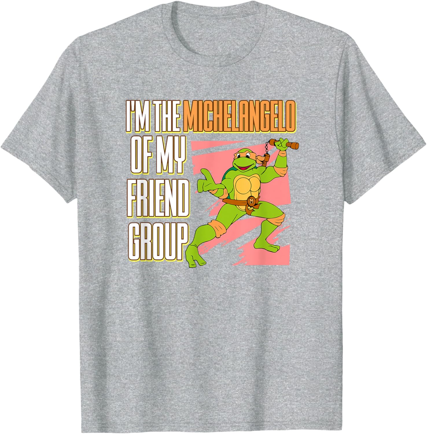 Mademark Teenage Mutant Ninja Turtles Michelangelo Friend Group T-Shirt - 2