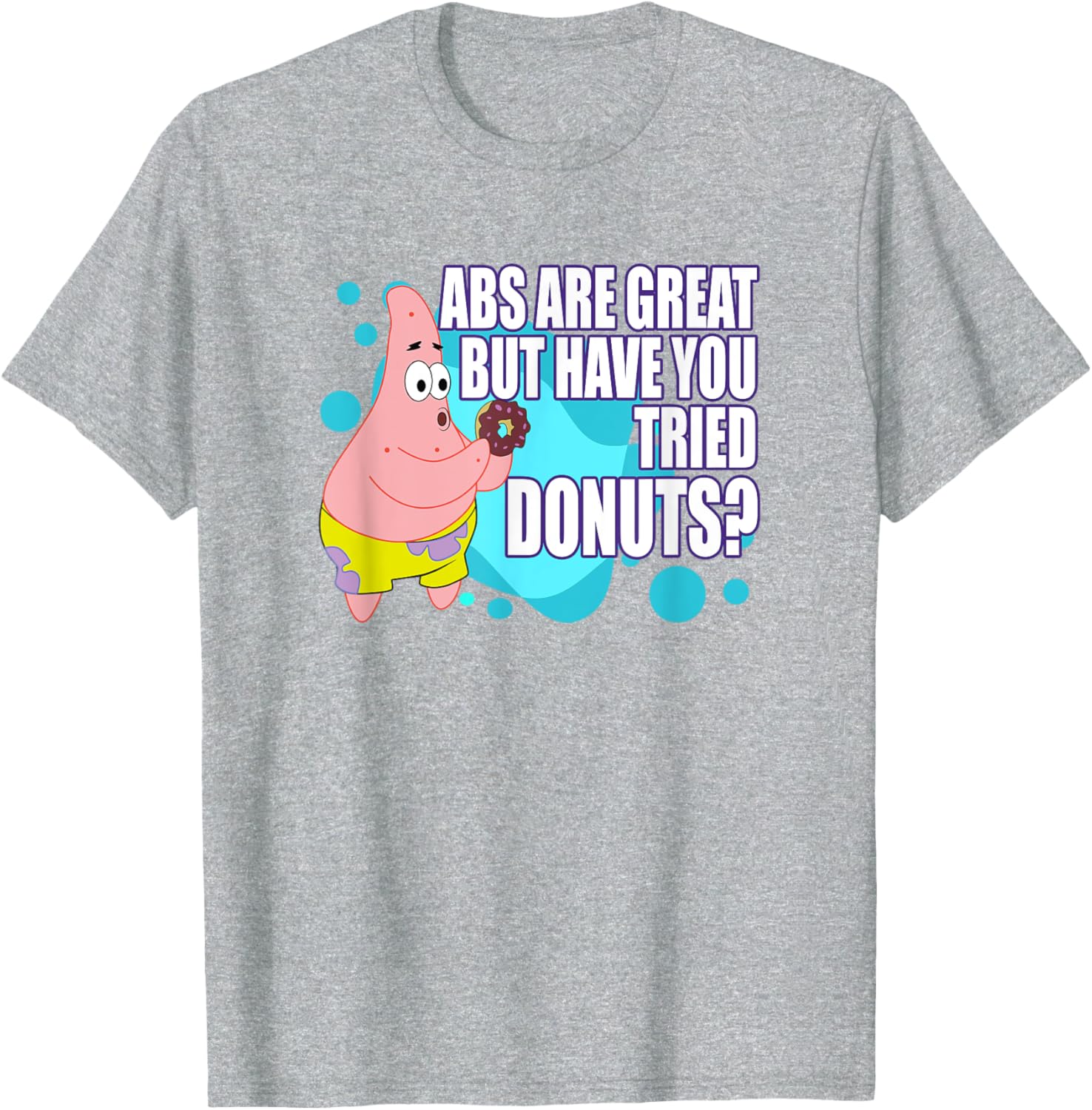 Mademark Patrick Star Loves Donuts T-Shirt Fun SpongeBob Apparel - 1