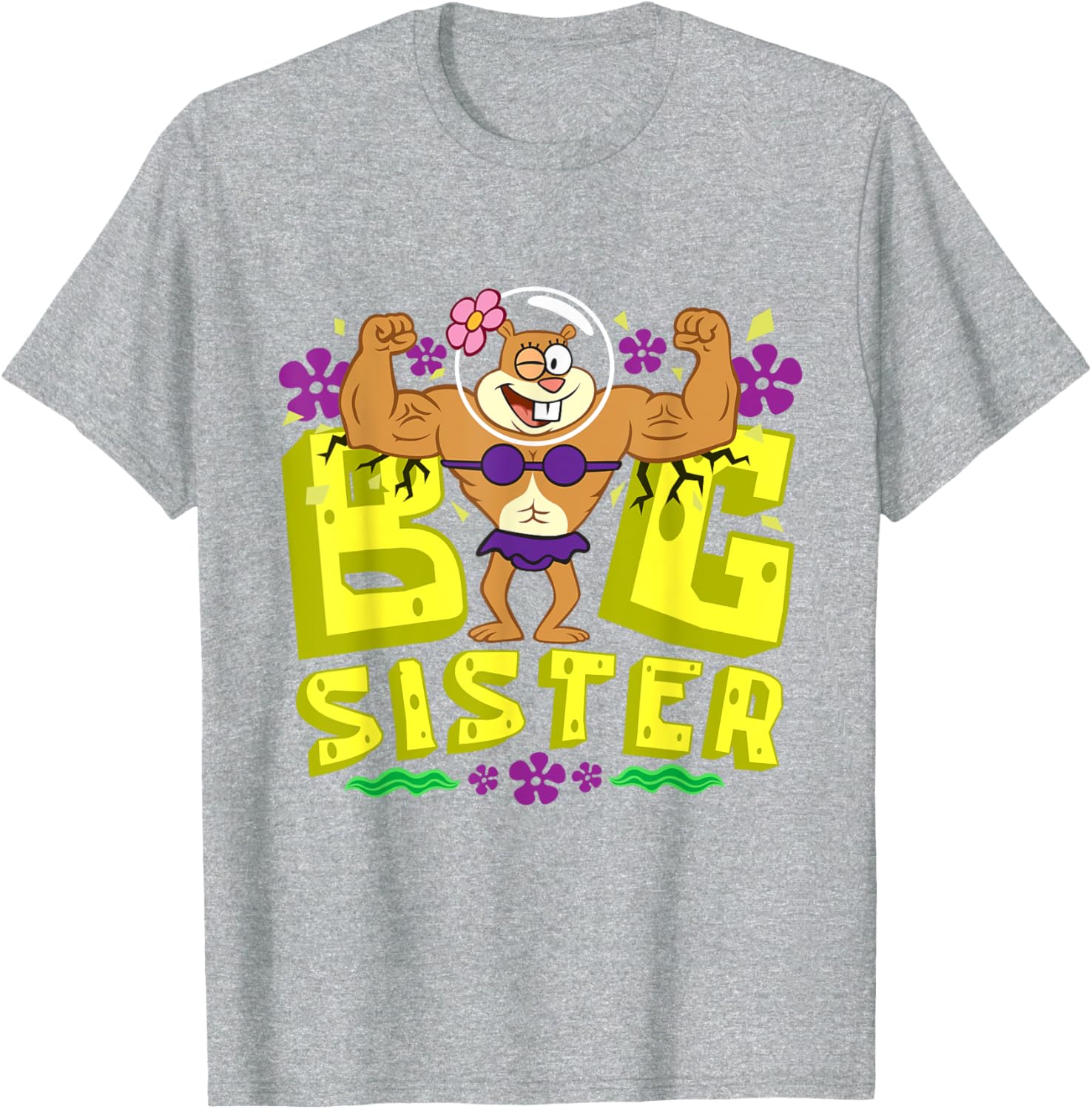 Mademark SpongeBob SquarePants Big Sister Strong Sister T-Shirt for Girls - 17