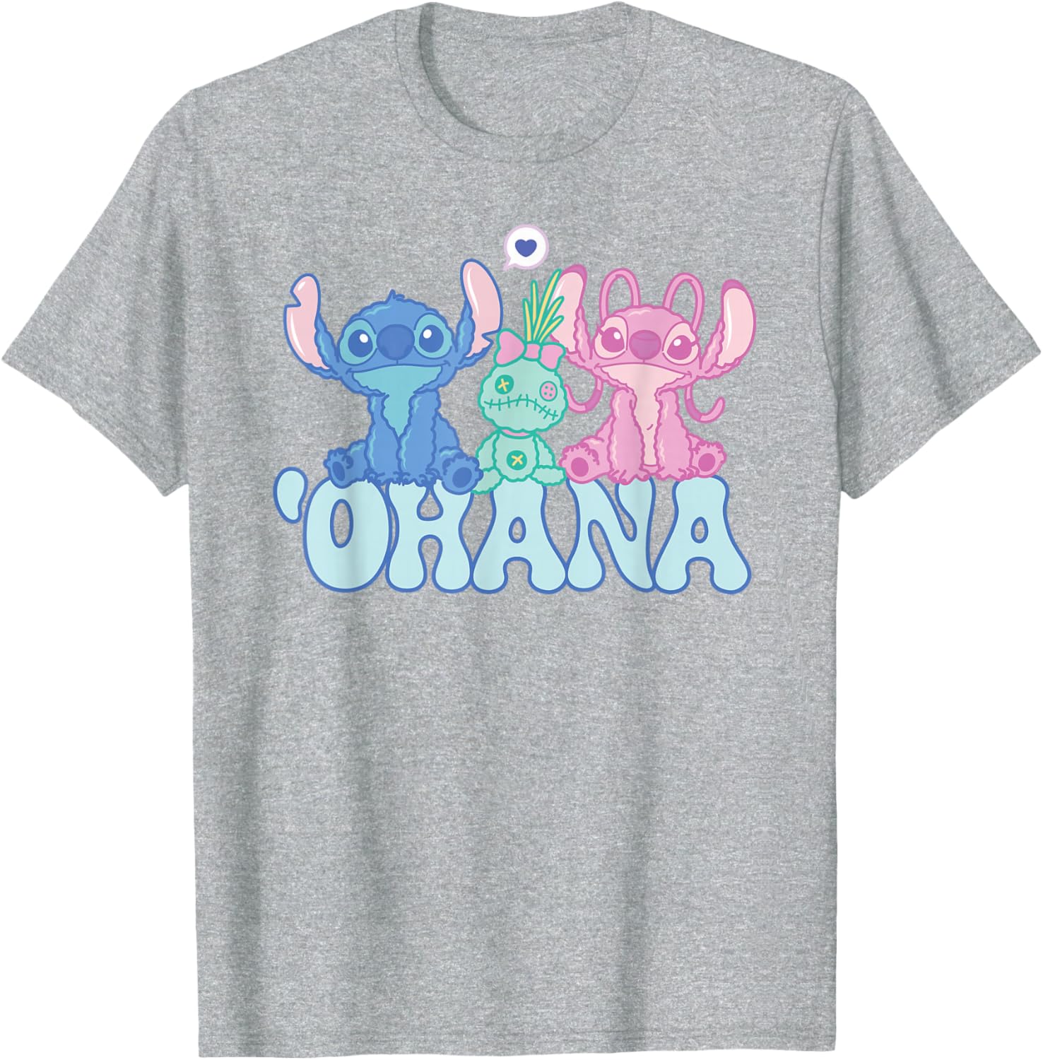 Cute Disney Stitch Ohana T-Shirt with Angel and Scrump for Kids and Adults - 11