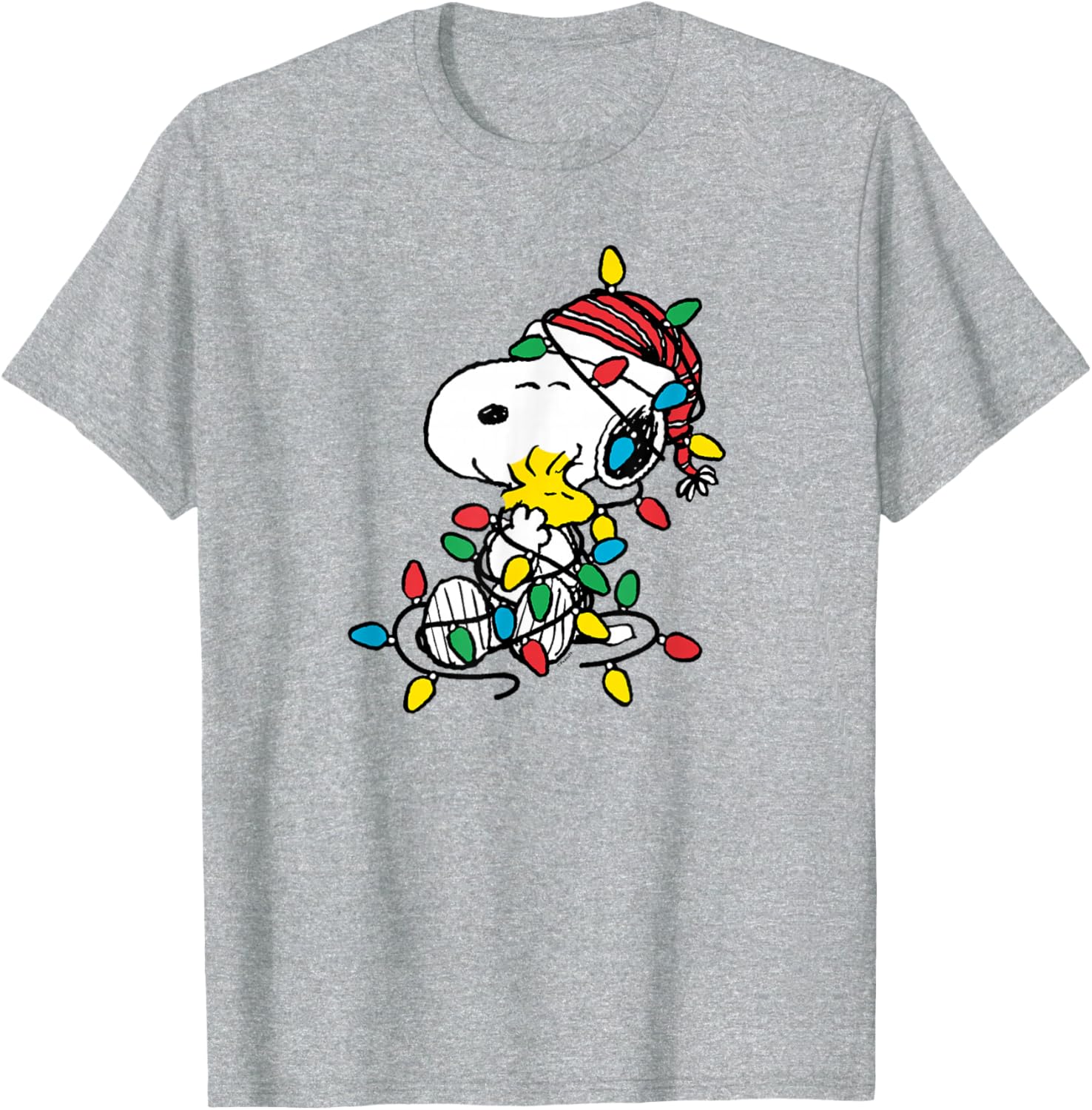 Peanuts Snoopy Woodstock Christmas Lights T-Shirt for Holiday Cheer - 4
