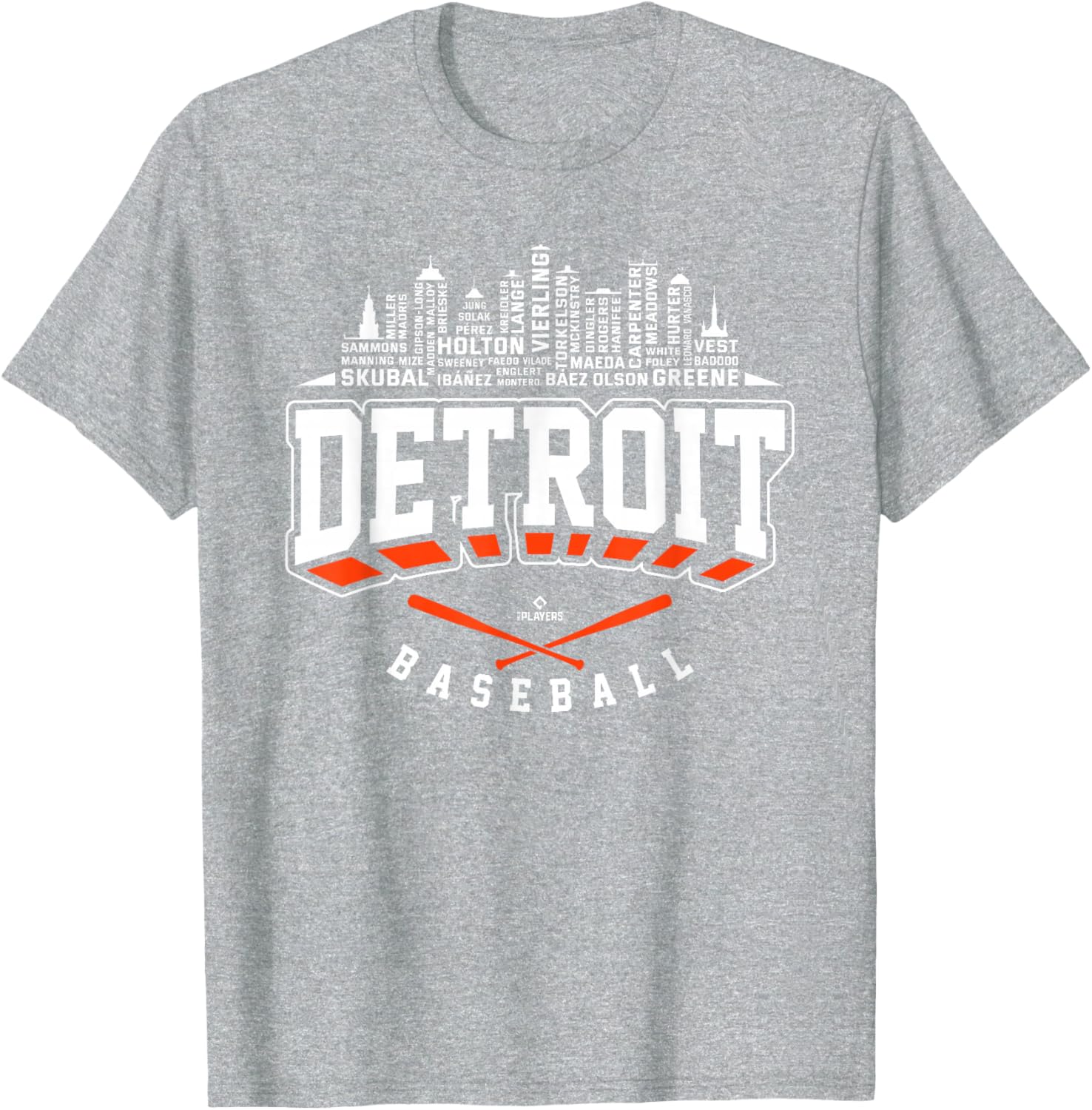 Tarik Skubal Skyline Word Art Detroit Baseball T-Shirt for Fans - 1