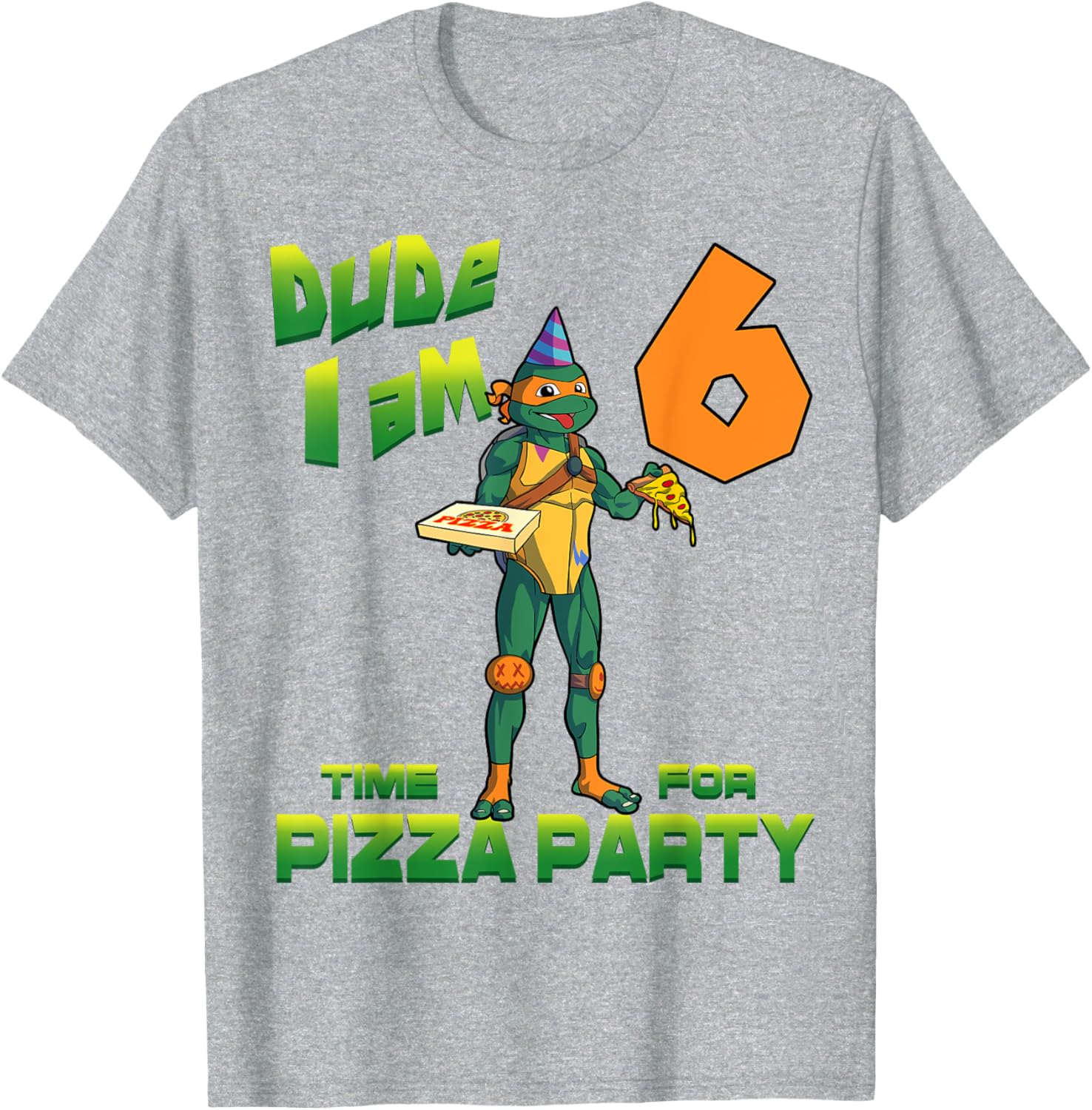 Mademark TMNT Michelangelo Pizza Birthday T-Shirt for 6 Year Olds - 24