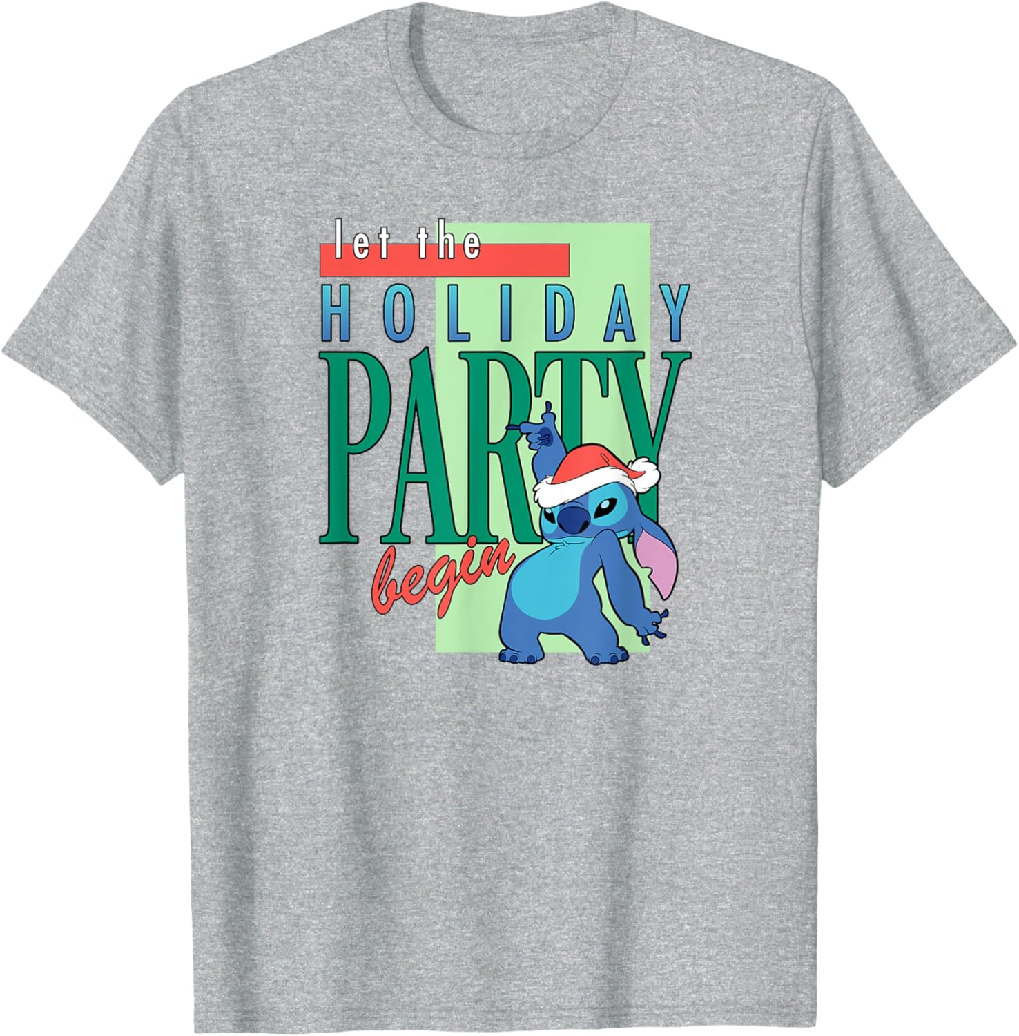Festive Amazon Essentials Stitch Santa Let The Holiday Party Begin T-Shirt - 5