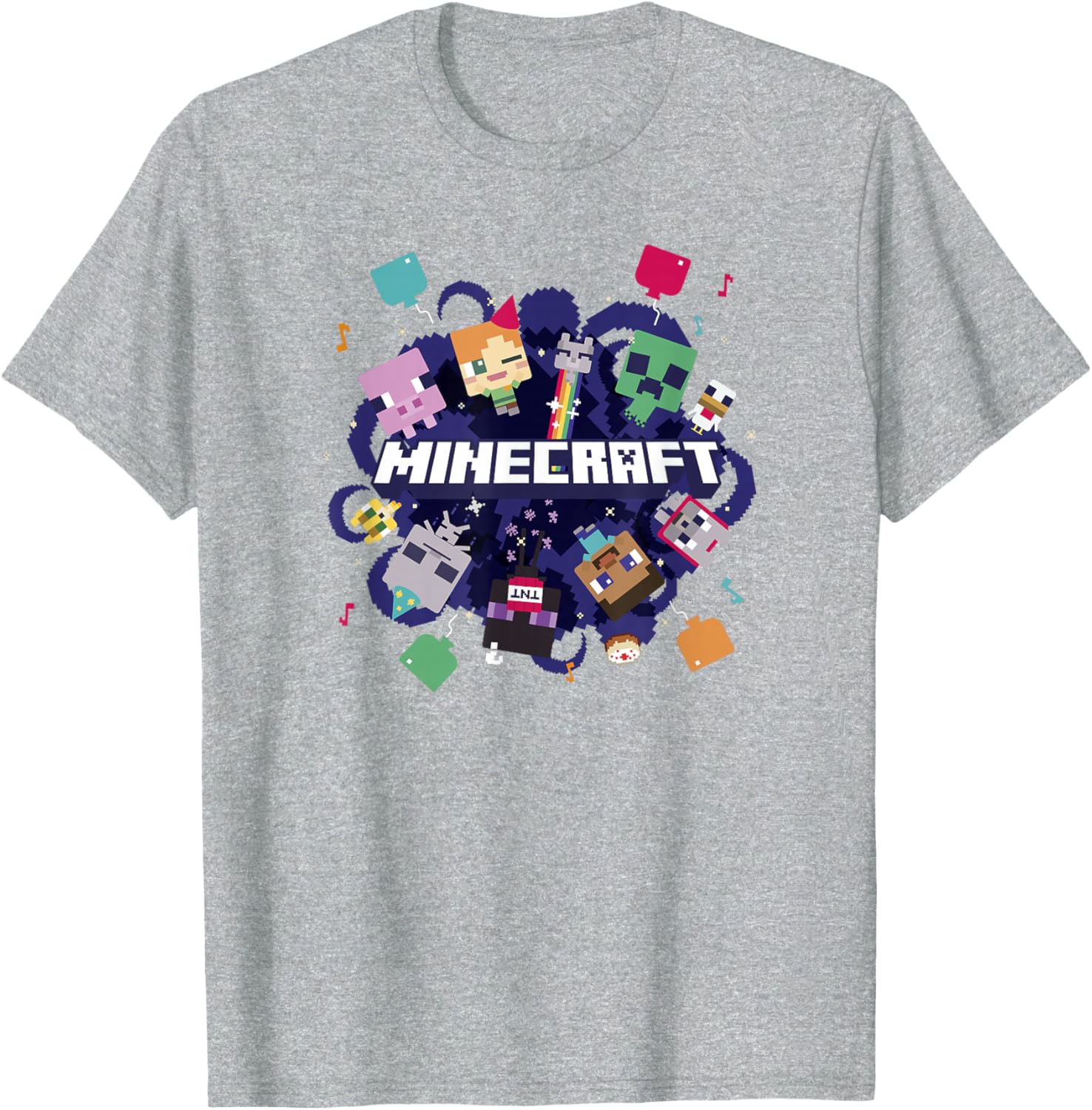Minecraft Chibi Mobs Party Celebration T-Shirt for Fun Fans - 4