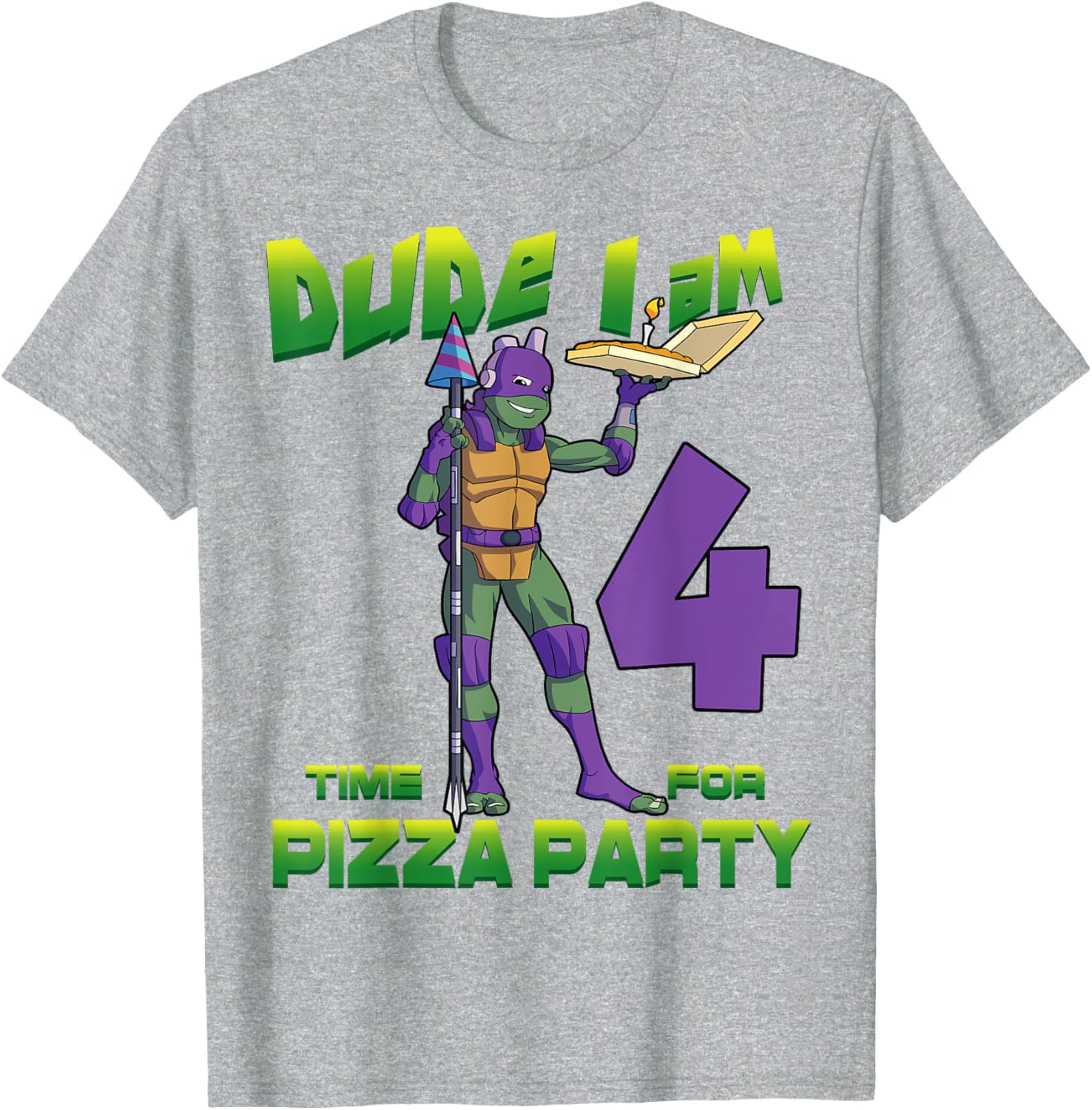 Mademark Teenage Mutant Ninja Turtles Donnie Pizza Birthday T-Shirt 4Y - 18