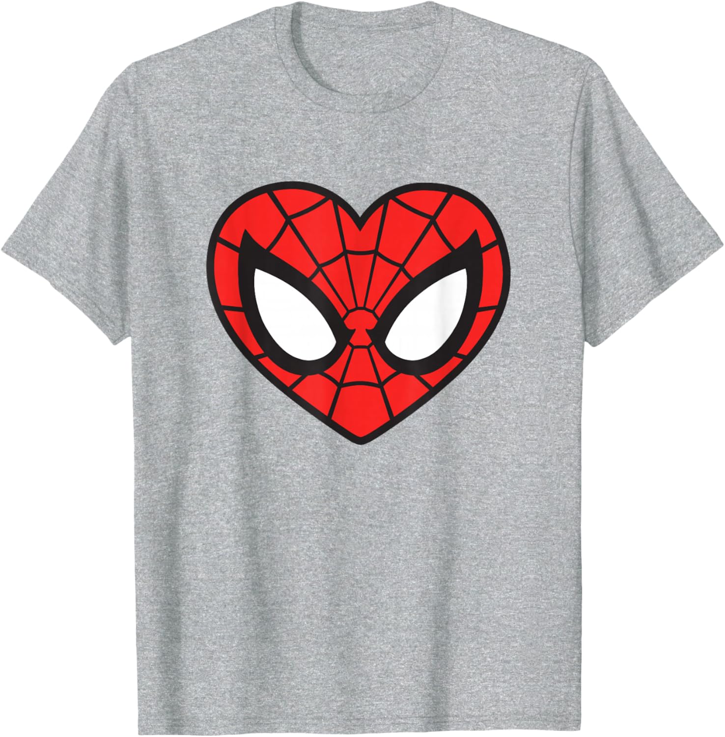 Marvel Spider-Man Heart Mask Logo T-Shirt Stylish Graphic Tee for Fans - 9