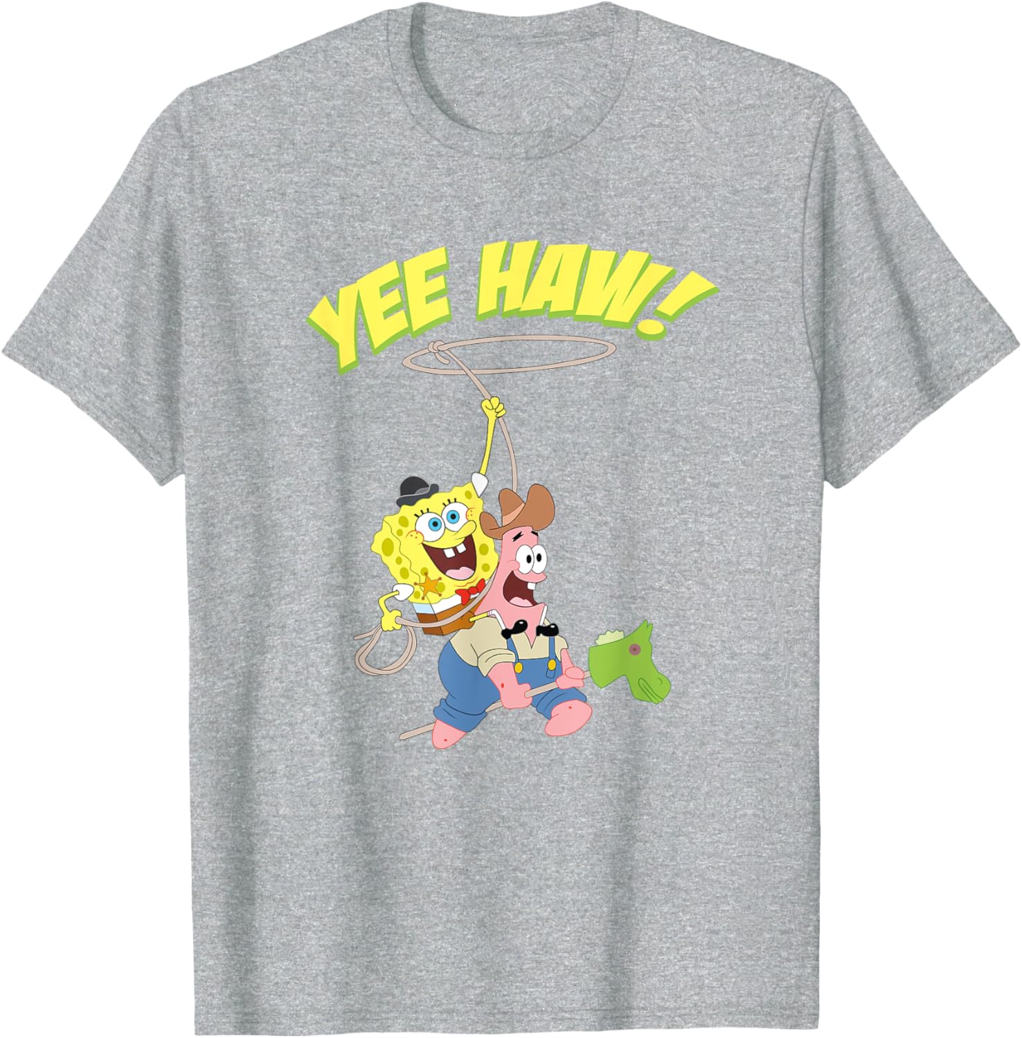 Mademark SpongeBob Patrick Cowboy Yee Haw T-Shirt Fun Apparel for Kids - 4