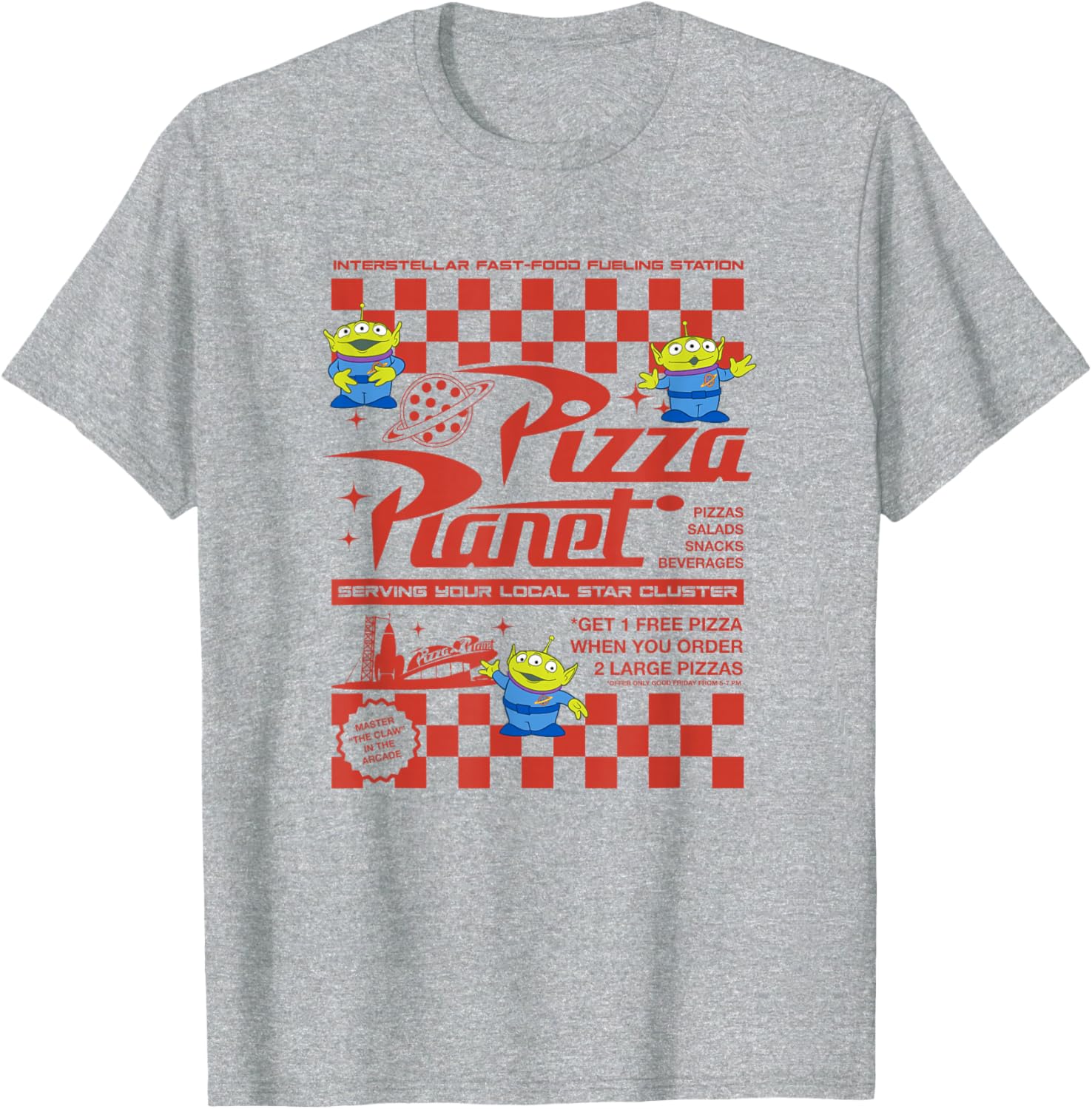 Disney Pixar Toy Story Pizza Planet Retro Flyer Logo T-Shirt for Fans - 1