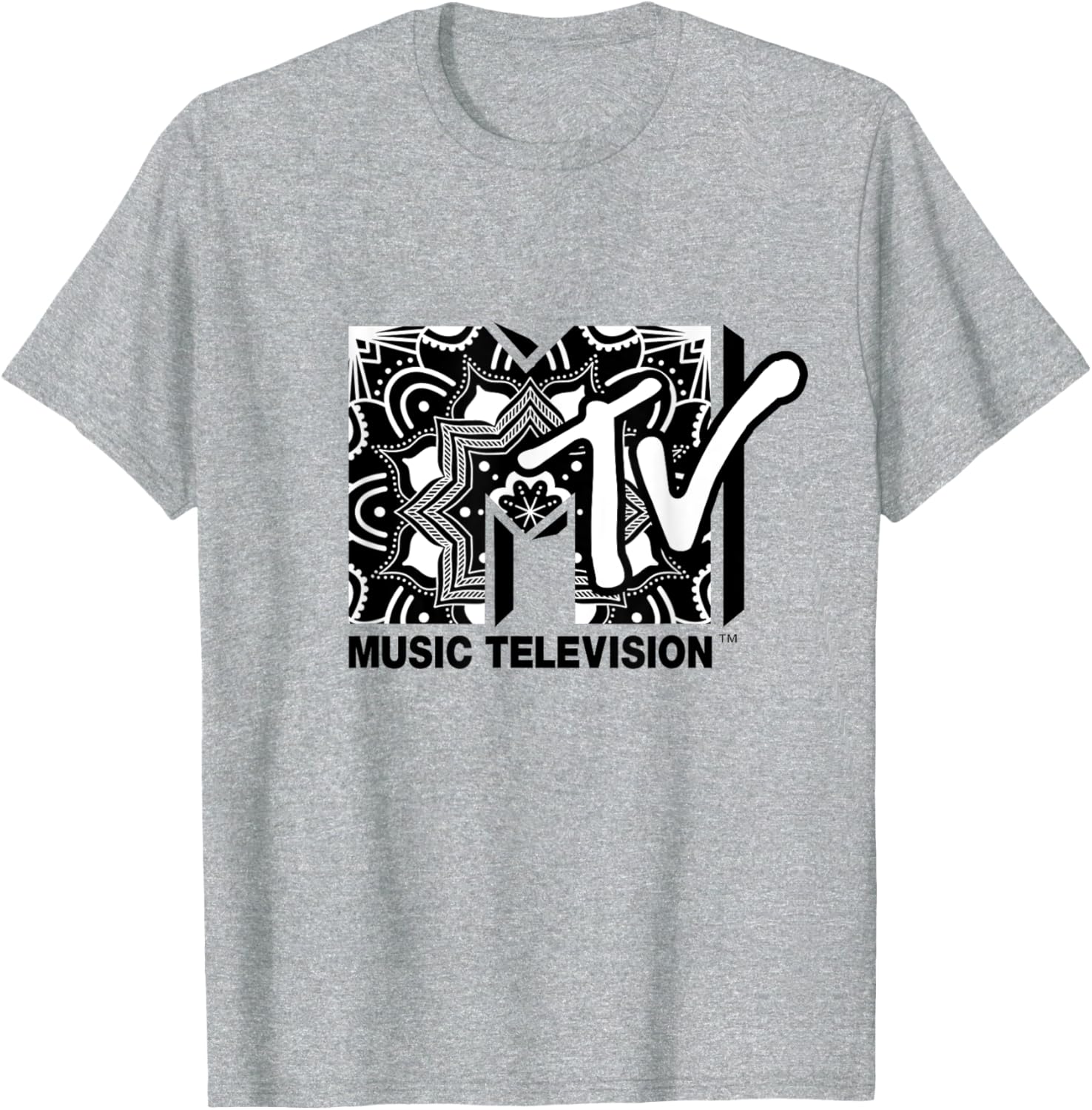 Mademark x MTV Mandala Black and White Logo T-Shirt for Trendy Style - 10