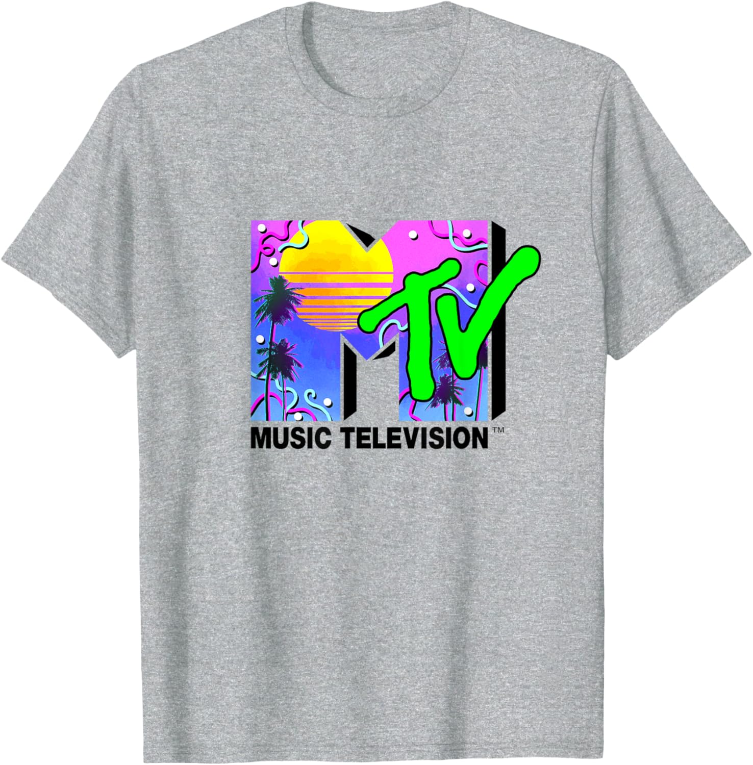 Mademark x MTV Miami Logo Art Deco Colors Sun T-Shirt for Trendy Style - 14
