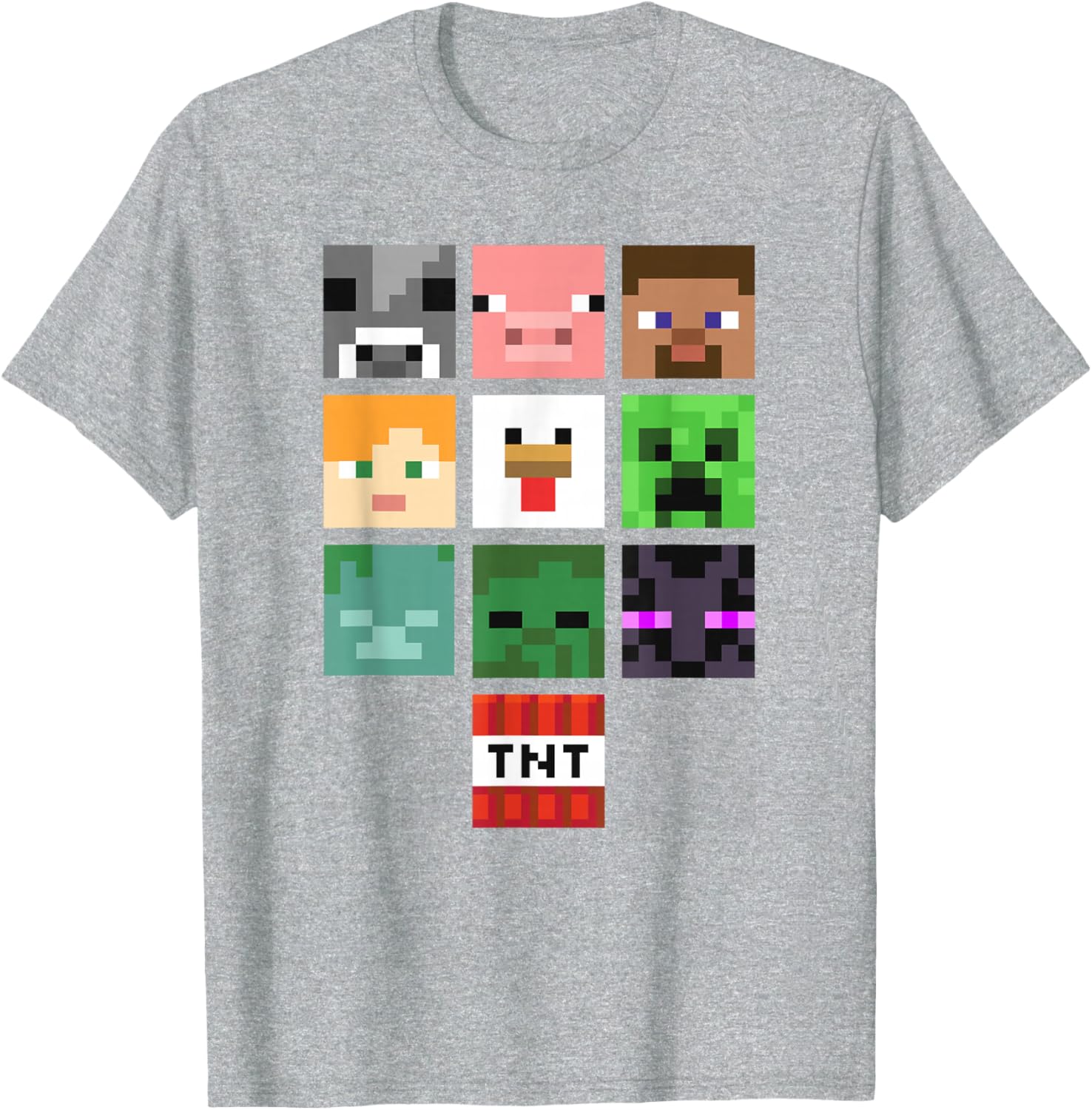 Minecraft Group Shot Faces Collage T-Shirt Fun Gaming Apparel - 5