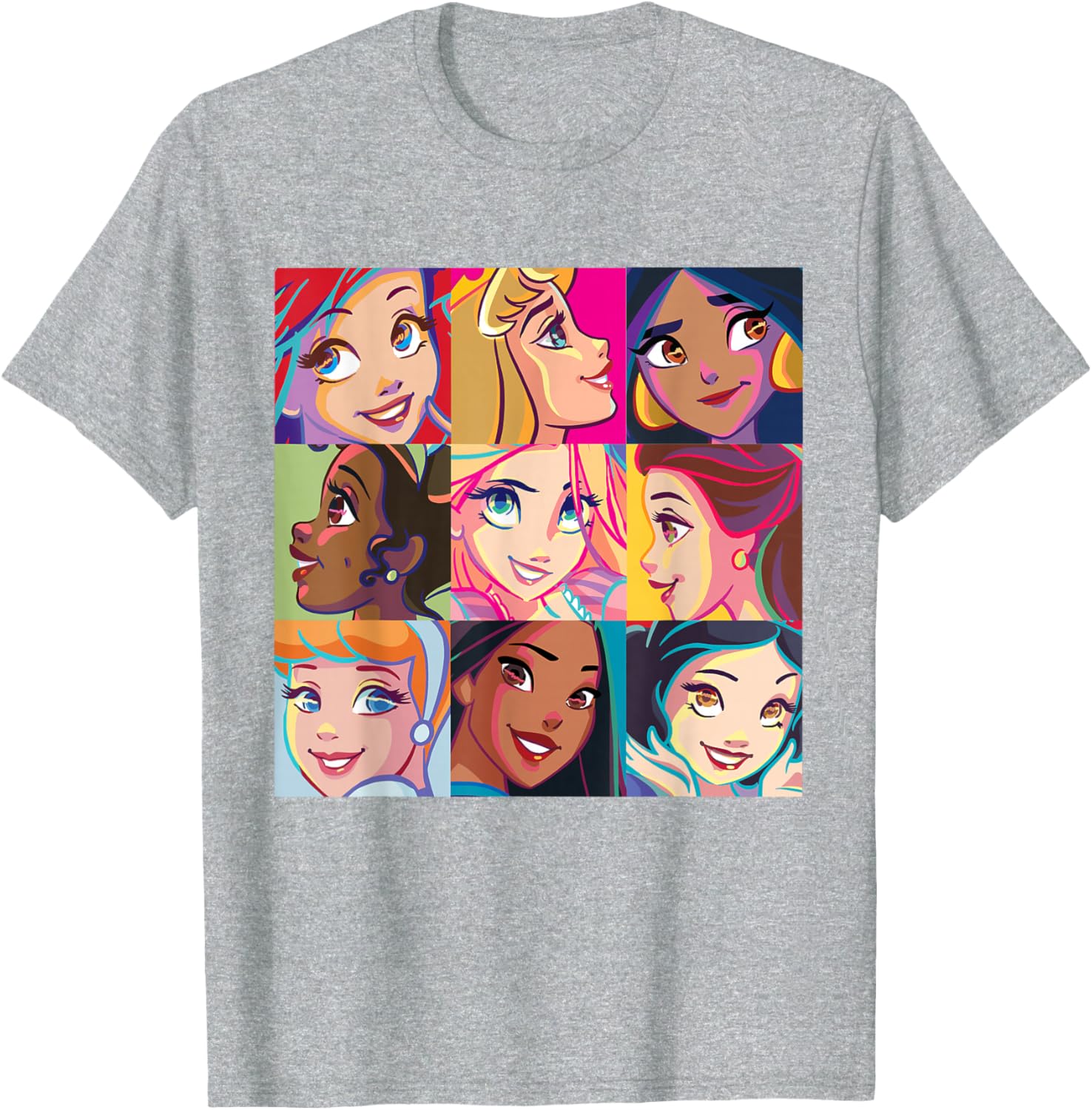 Disney Princess Pop Art Grid T-Shirt for Fun Fashion Lovers - 9