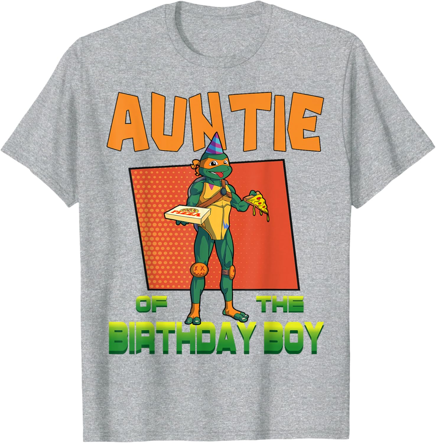Mademark Teenage Mutant Ninja Turtles Mikey Pizza Party T-Shirt for Aunties - 17