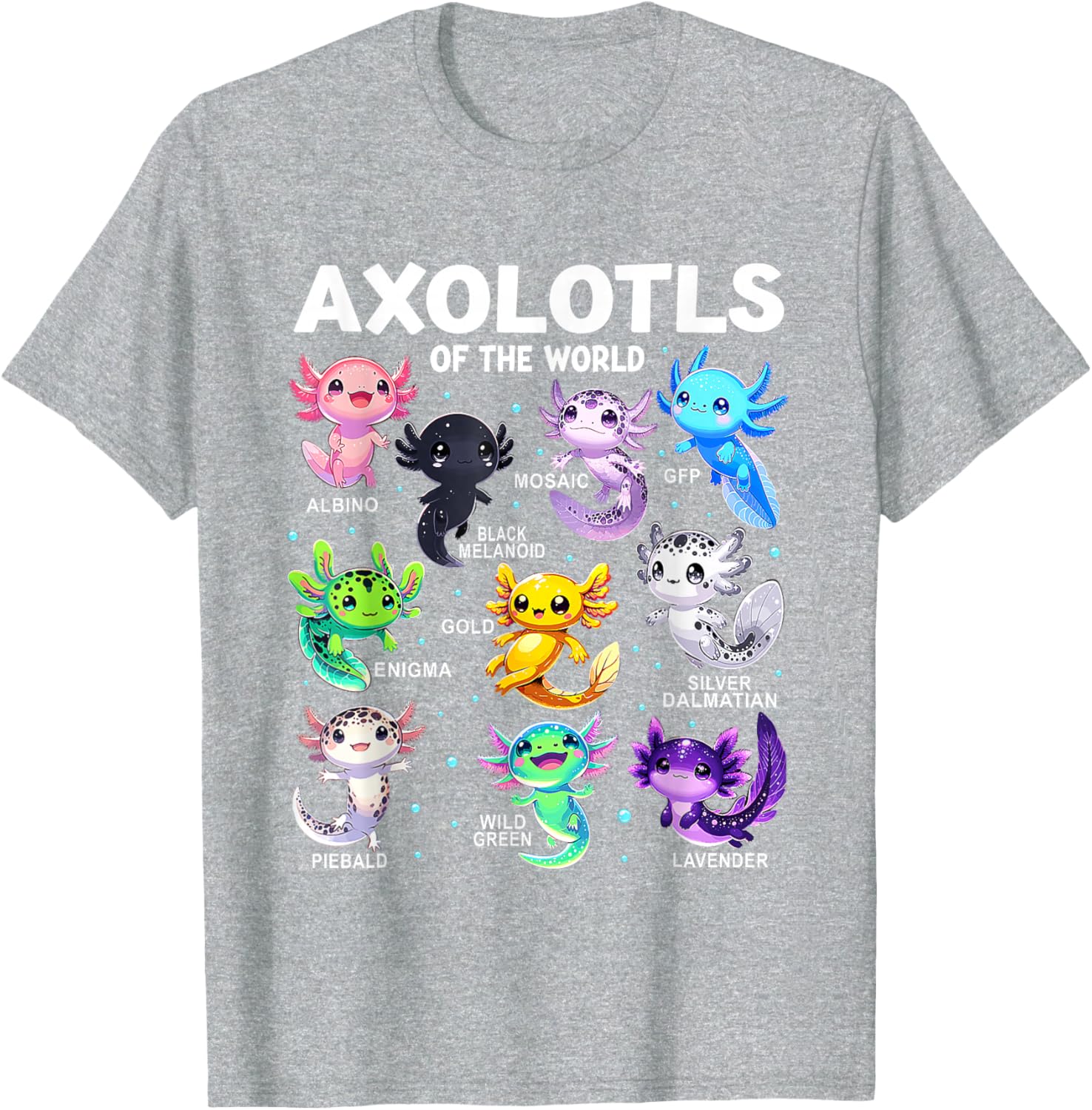 Kawaii Axolotl Graphic Tee Cute Animal T-Shirt for Axolotl Lovers - 22