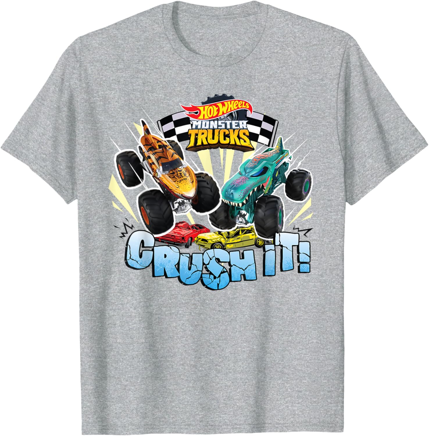 Hot Wheels Monster Trucks Crush It T-Shirt for Kids Fun and Style - 2