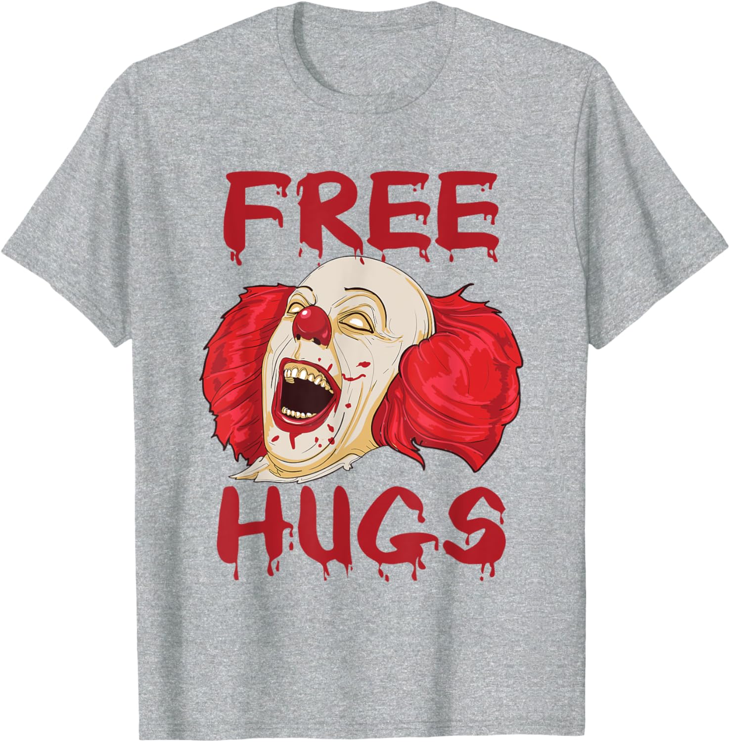Free Hugs Halloween Scary Clown T-Shirt Gift for Horror Fans - 8