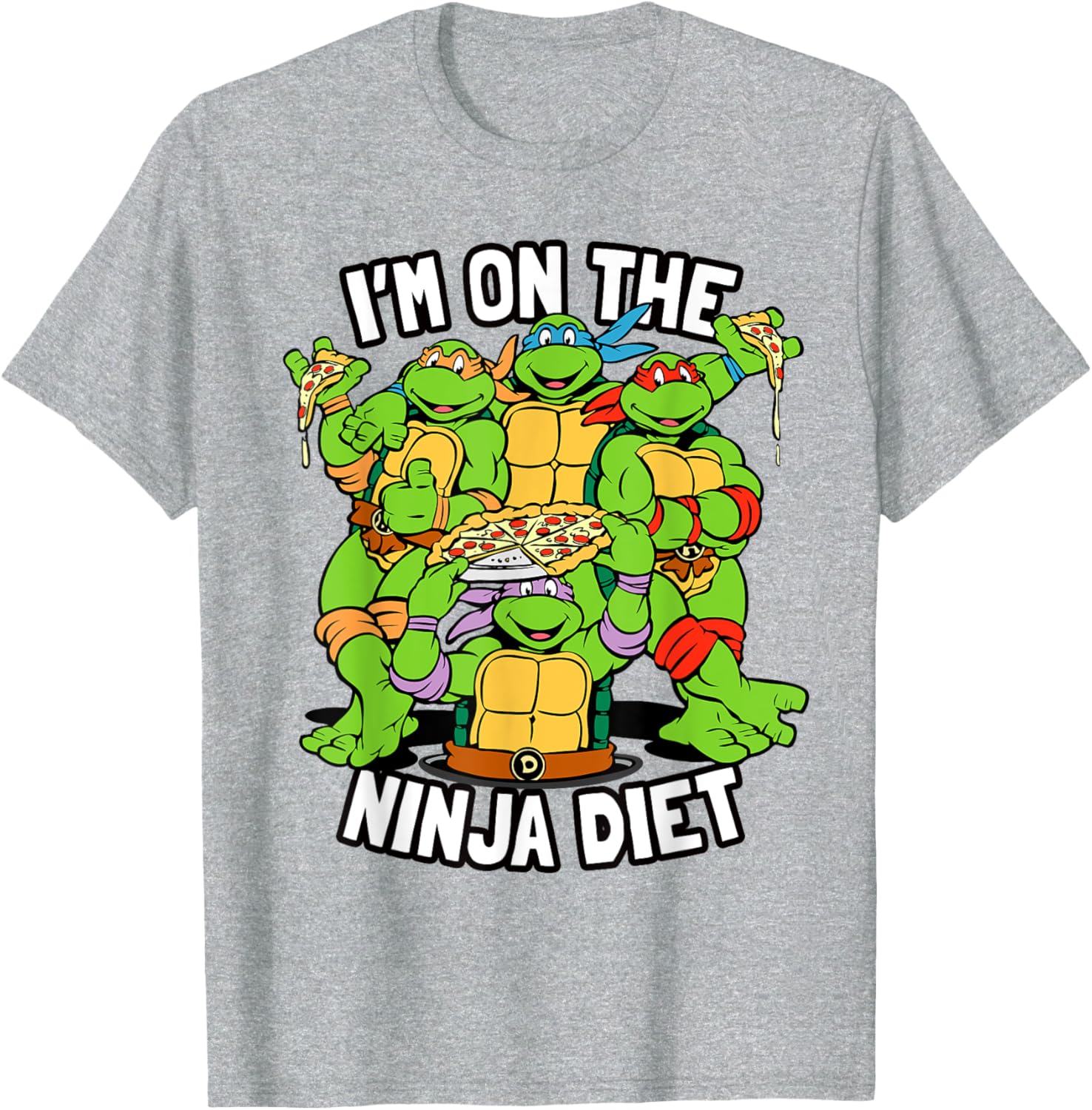 Mademark TMNT Pizza T-Shirt I'm on the Ninja Diet Fun Graphic Tee - 12