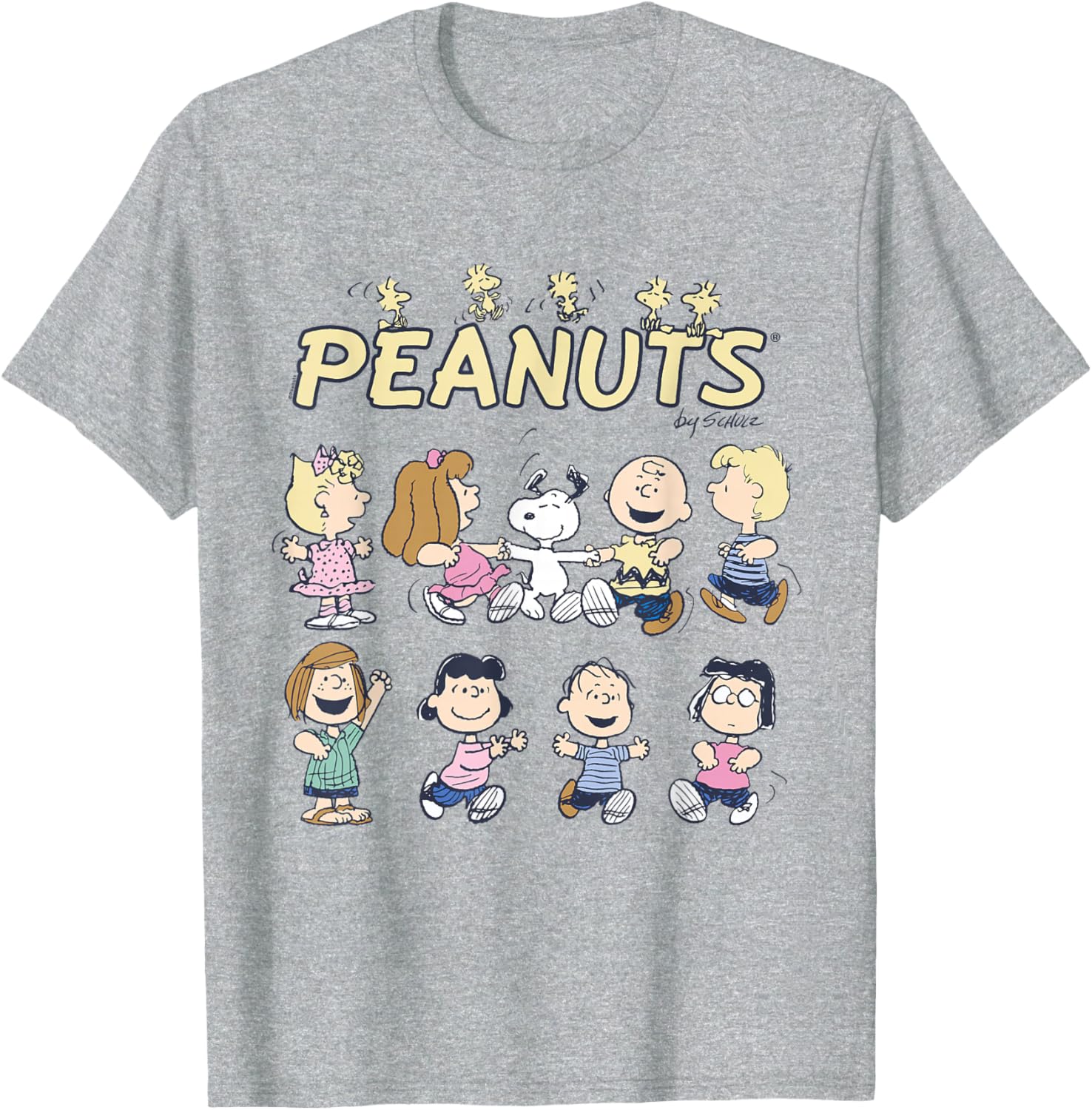 Peanuts Snoopy and Friends Dancing Short Sleeve T-Shirt for Fun Style - 14