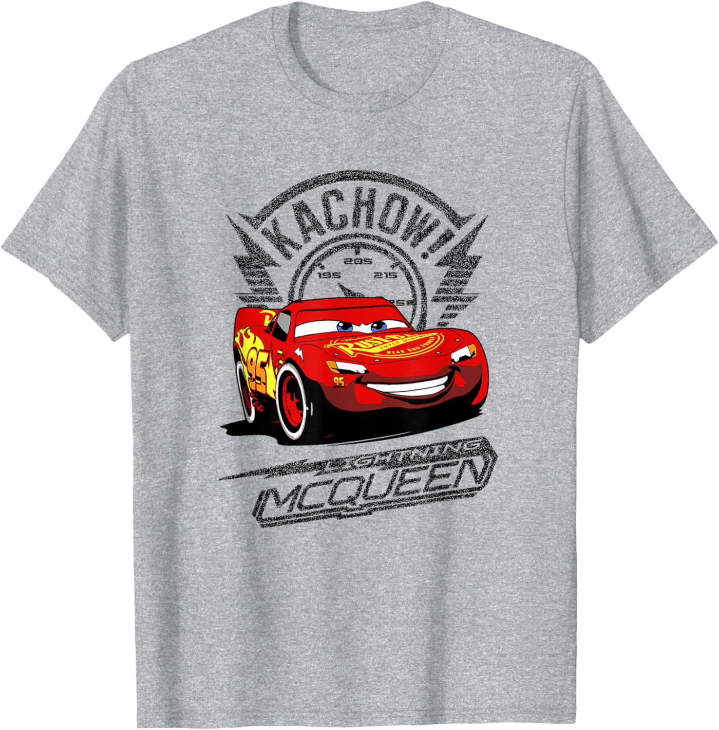 Disney Pixar Cars Lightning McQueen Kachow Retro T-Shirt for Fans - 9