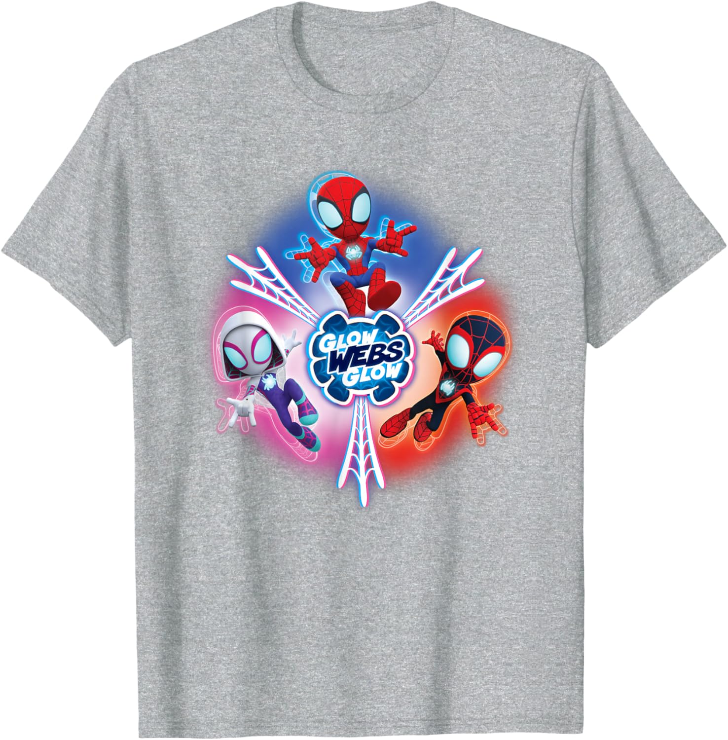 Marvel Spidey and Friends Glow Webs T-Shirt for Kids and Fans - 20
