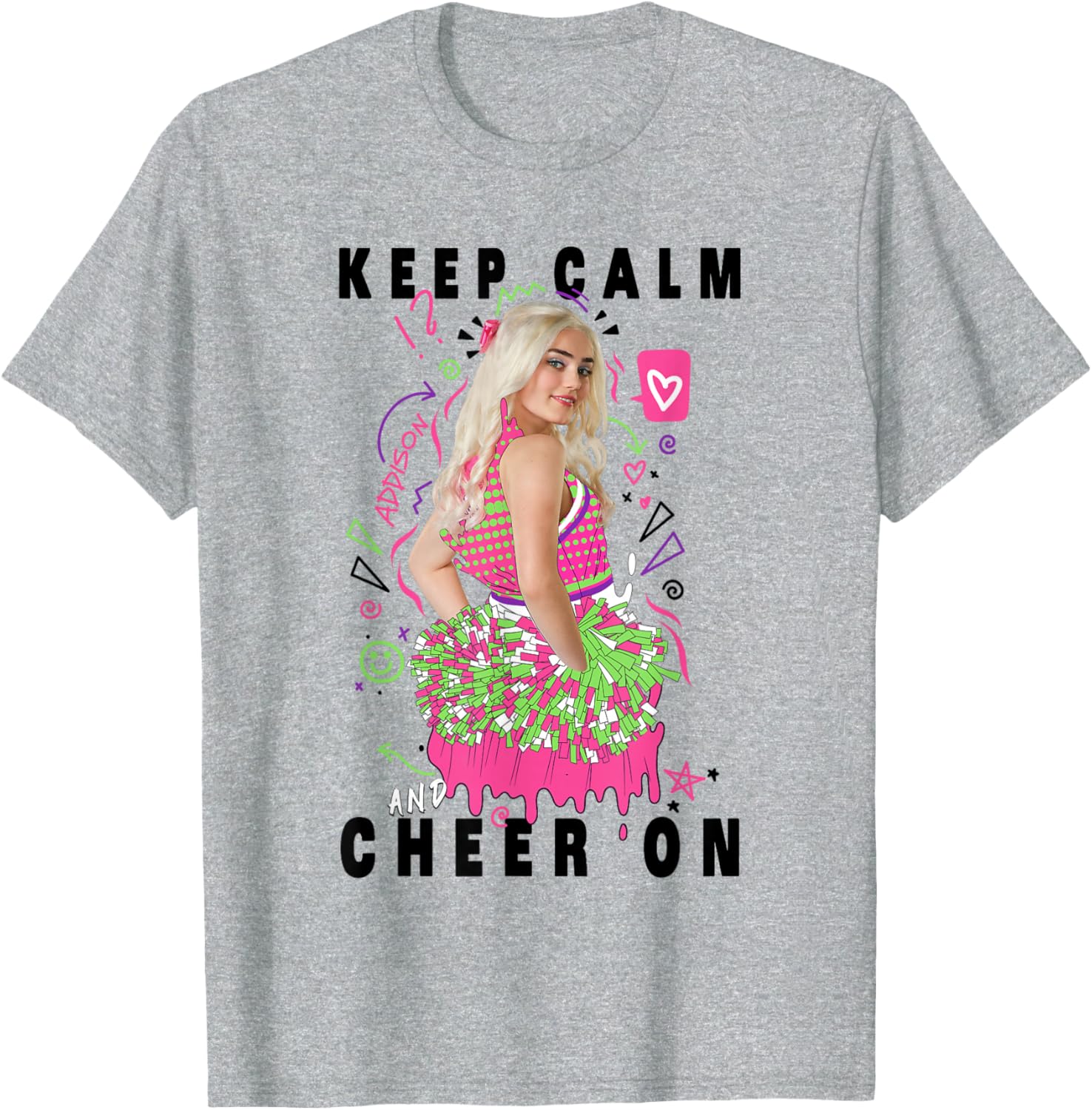 Disney Channel Zombies 2 Addison Keep Calm Cheer On T-Shirt for Fans - 15