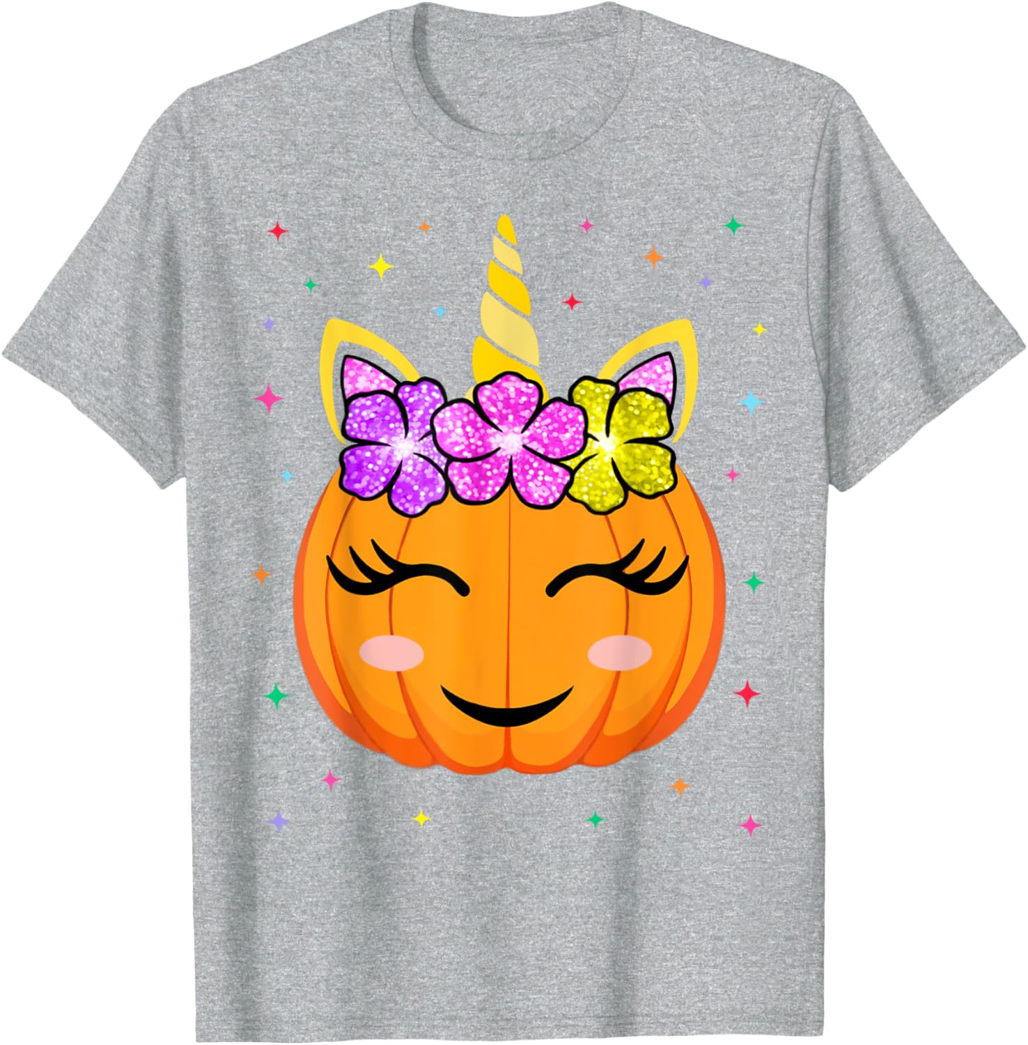 Cute Unicorn Pumpkin Halloween T-Shirt for Girls - Fun Kids Costume - 19