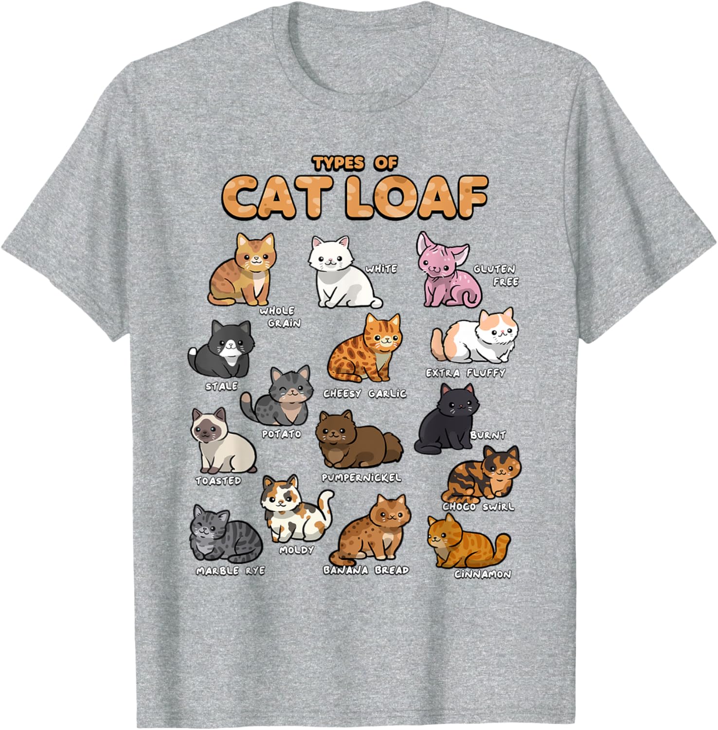 Cute Cat Loaf Kawaii Kitten T-Shirt for Cat Lovers Men Women Kids - 7