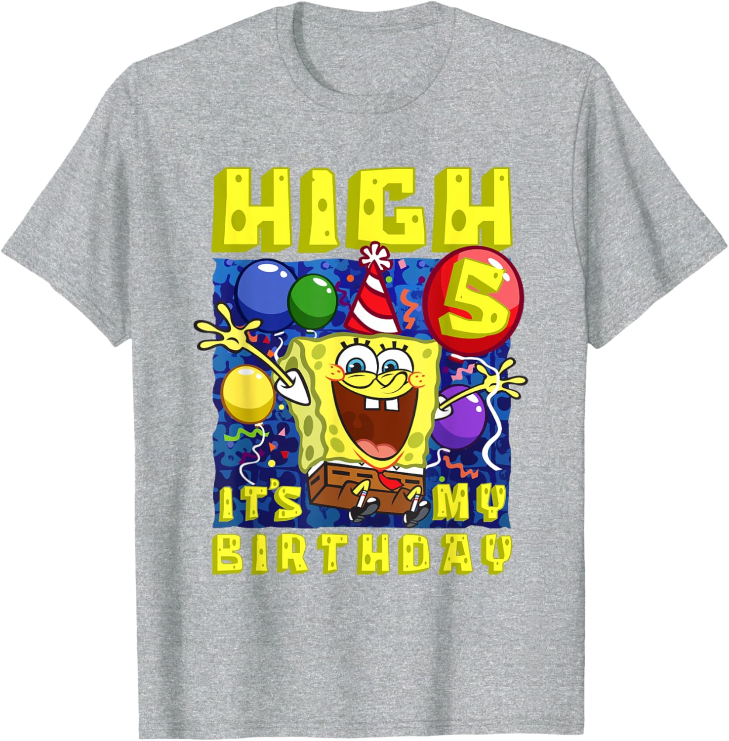 SpongeBob SquarePants Birthday T-Shirt for Boys and Girls Age 5 - 4