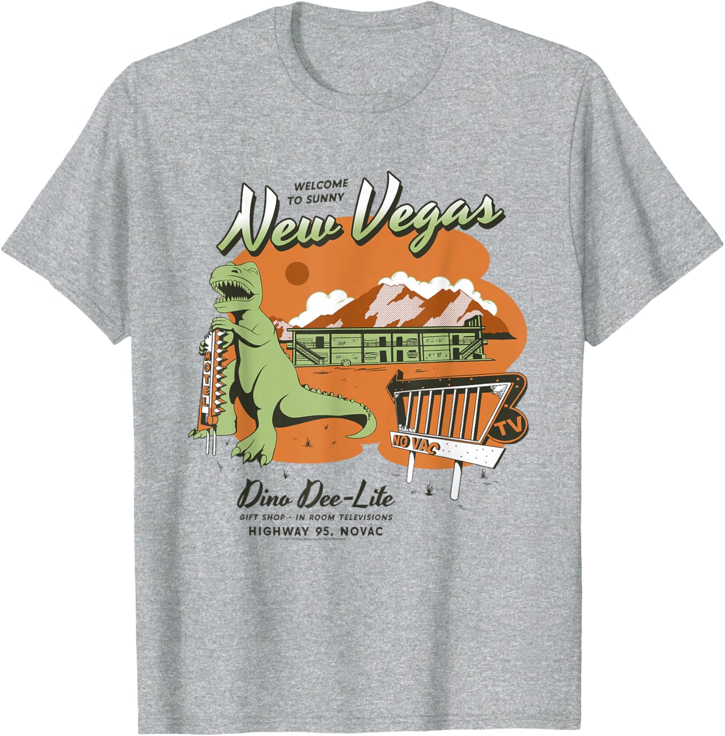 Fallout New Vegas Dino Dee-Lite Video Game T-Shirt for Gamers - 2