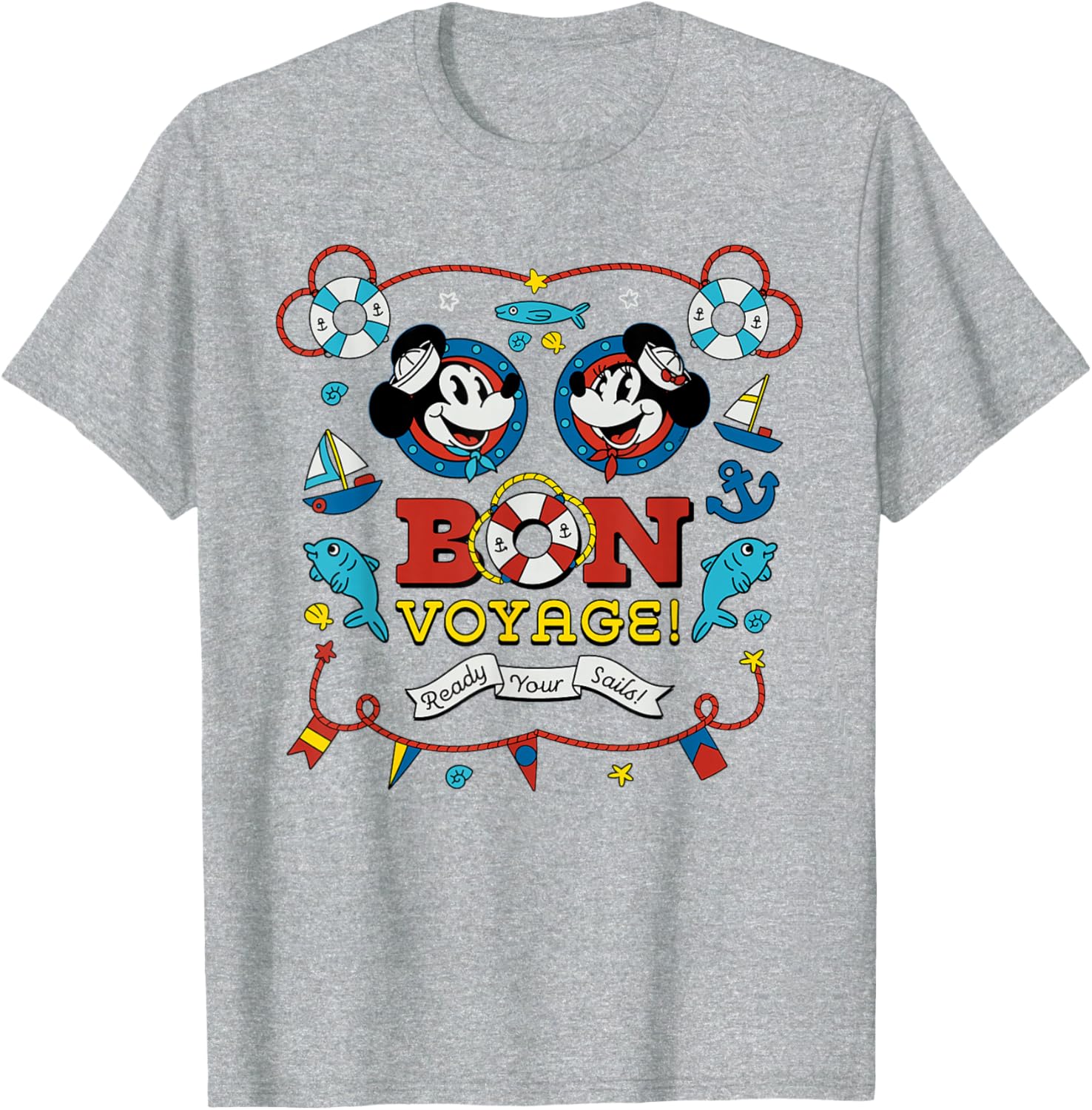 Disney Cruise Mickey and Minnie Mouse Bon Voyage Vacation T-Shirt - 17