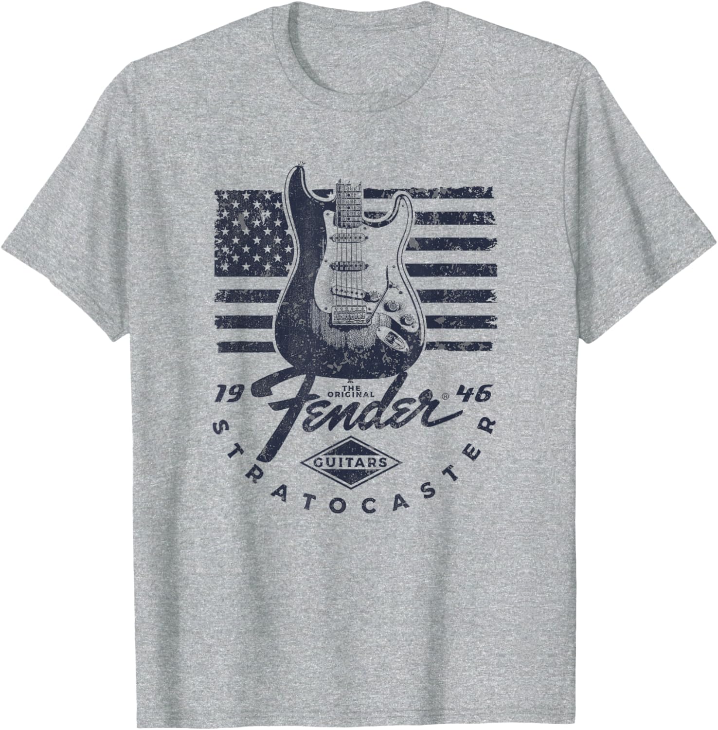 Fender 1946 Stratocaster American Flag T-Shirt for Music Lovers - 8