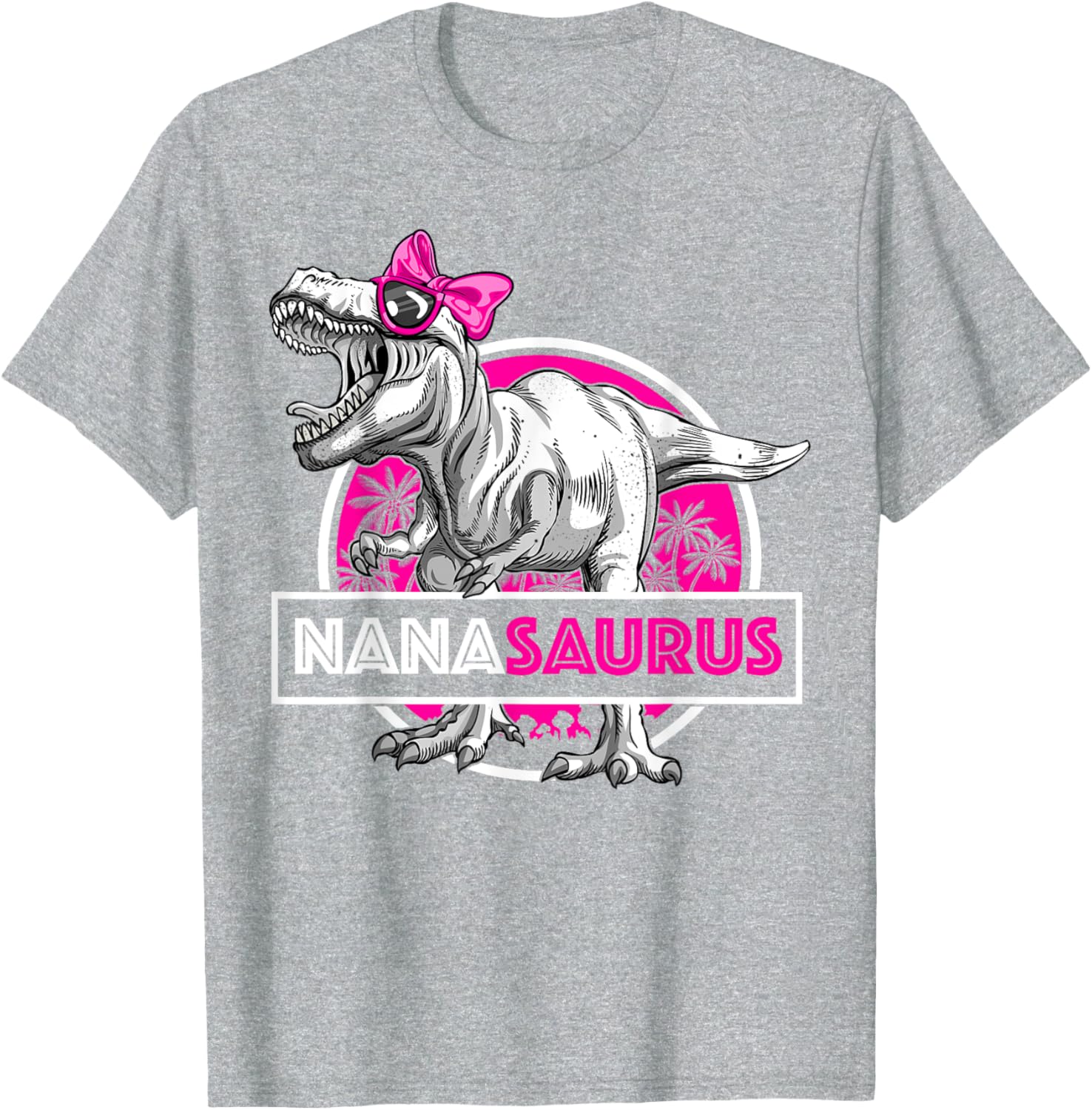 Funny Nanasaurus T-Rex Matching Dinosaur T-Shirt for Grandma and Kids - 24