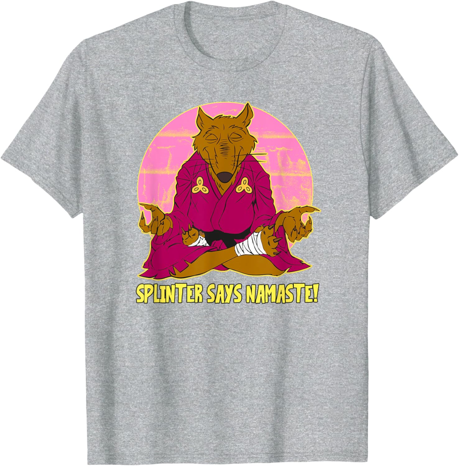Mademark Teenage Mutant Ninja Turtles Splinter Says Namaste T-Shirt - 4