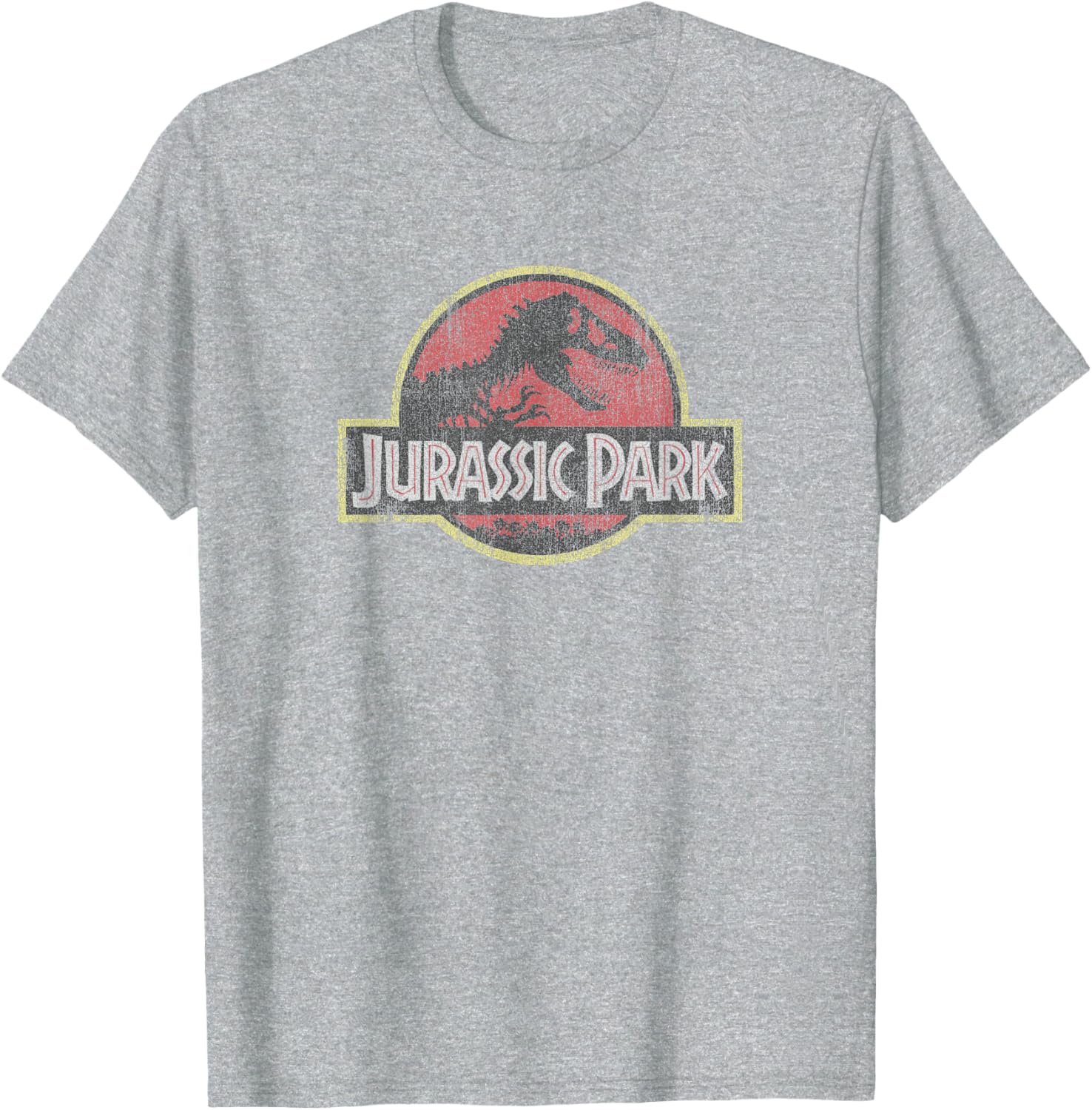 Classic Jurassic Park Retro Red Distressed Logo T-Shirt for Fans - 6