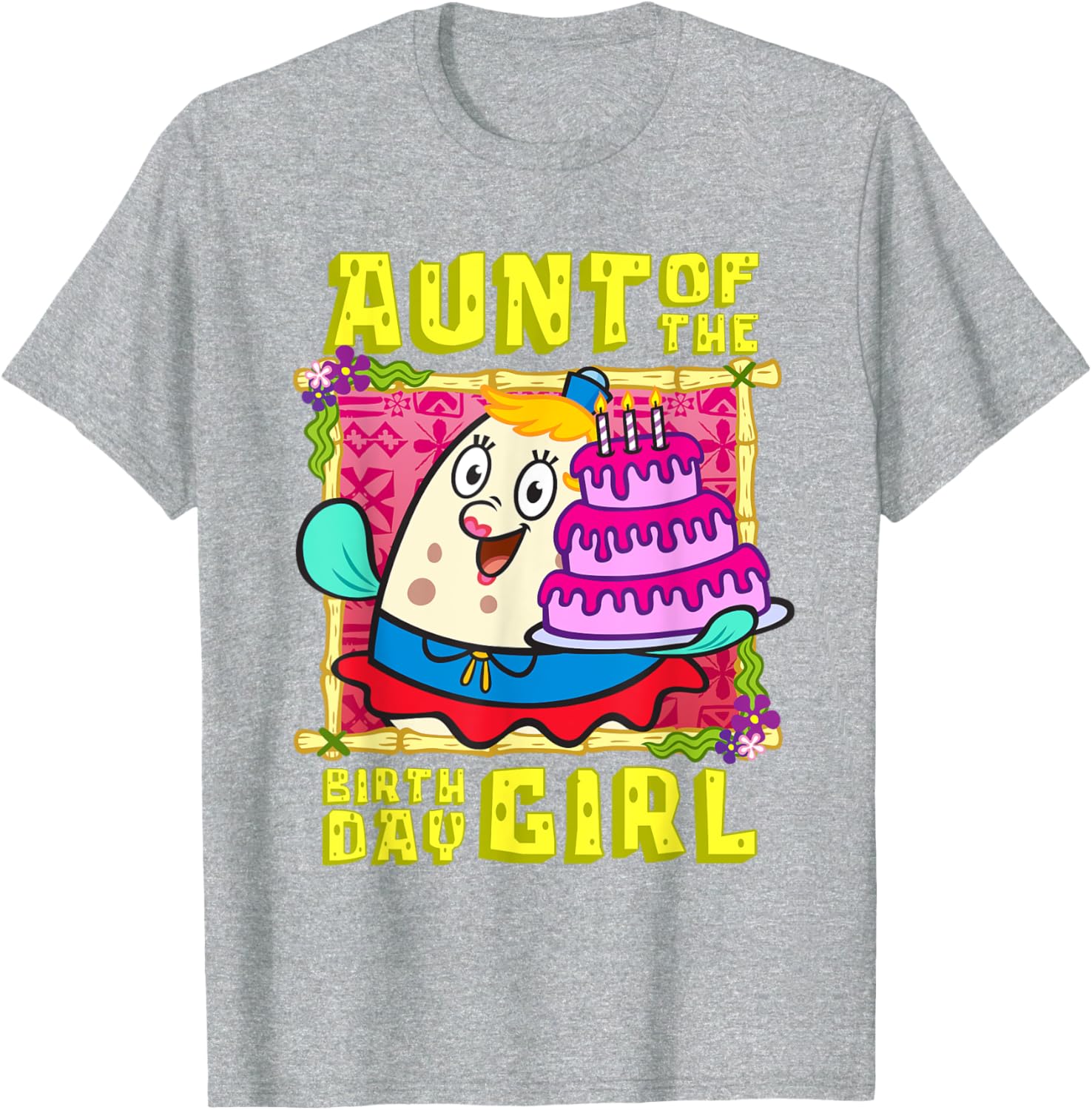 Mademark SpongeBob Aunt of the Birthday Girl Cake Match T-Shirt - 9
